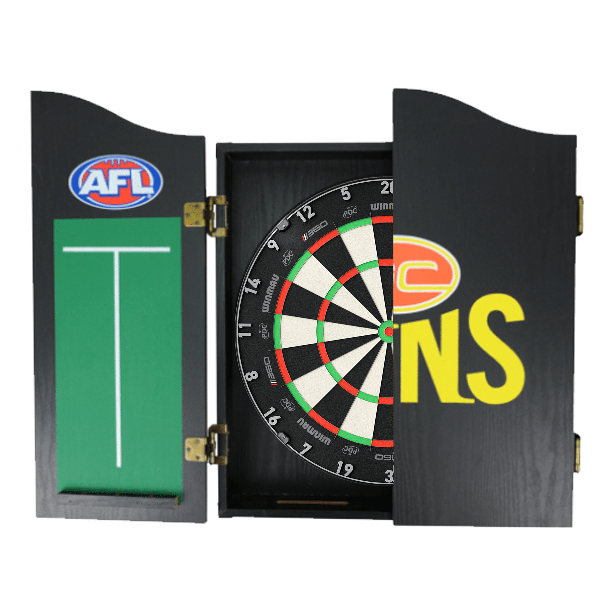 AFL Blade 360 Dartboard, Official AFL Cabinet & Darts - Complete Darts Set Blade 360 / Gold Coast Suns Boards