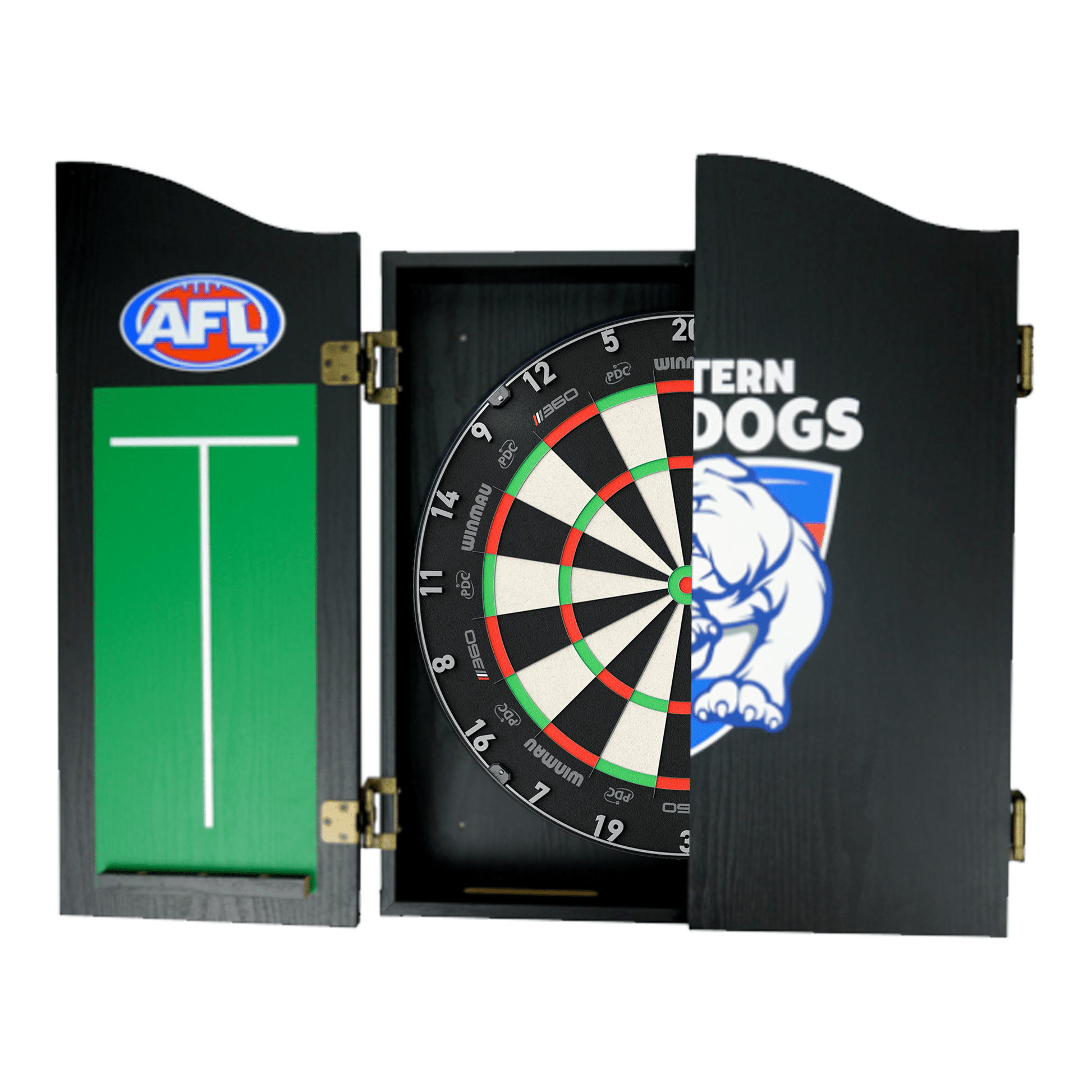 AFL Blade 360 Dartboard, Official AFL Cabinet & Darts - Complete Darts Set Blade 360 / Western Bulldogs Boards