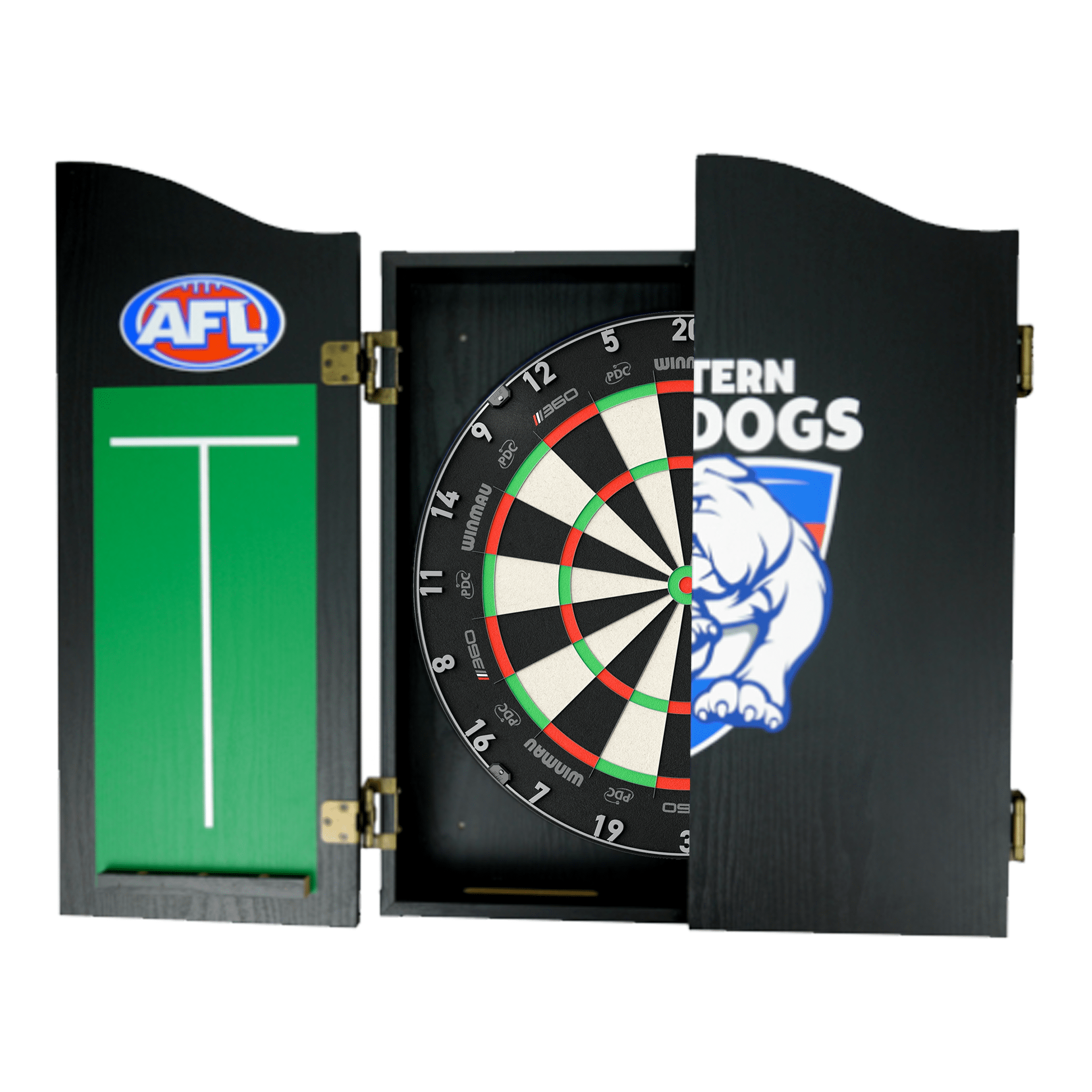 AFL Blade 360 Dartboard, Official AFL Cabinet & Darts - Complete Darts Set Blade 360 / Western Bulldogs Boards