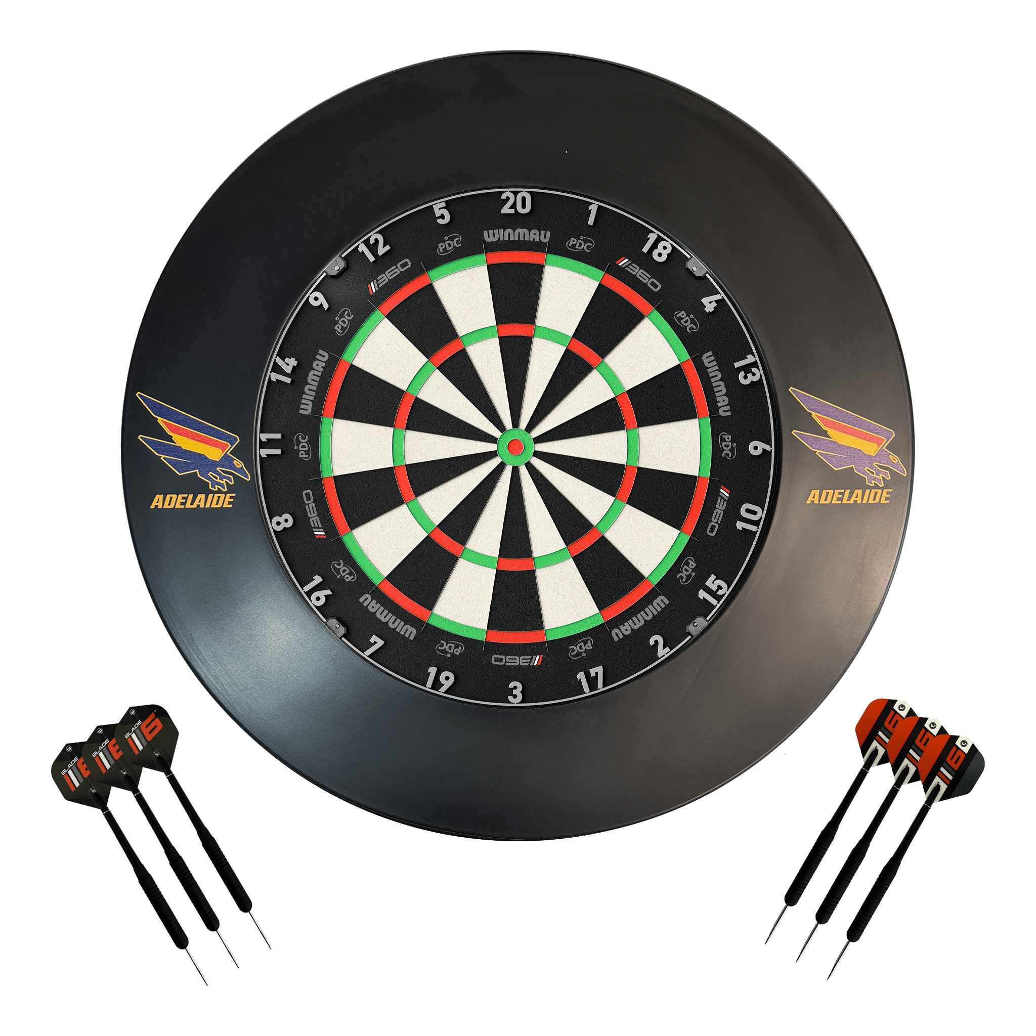 AFL Blade 360 Dartboard, Official AFL Surround & Darts - Complete Darts Set Blade 360 / Adelaide Crows Boards