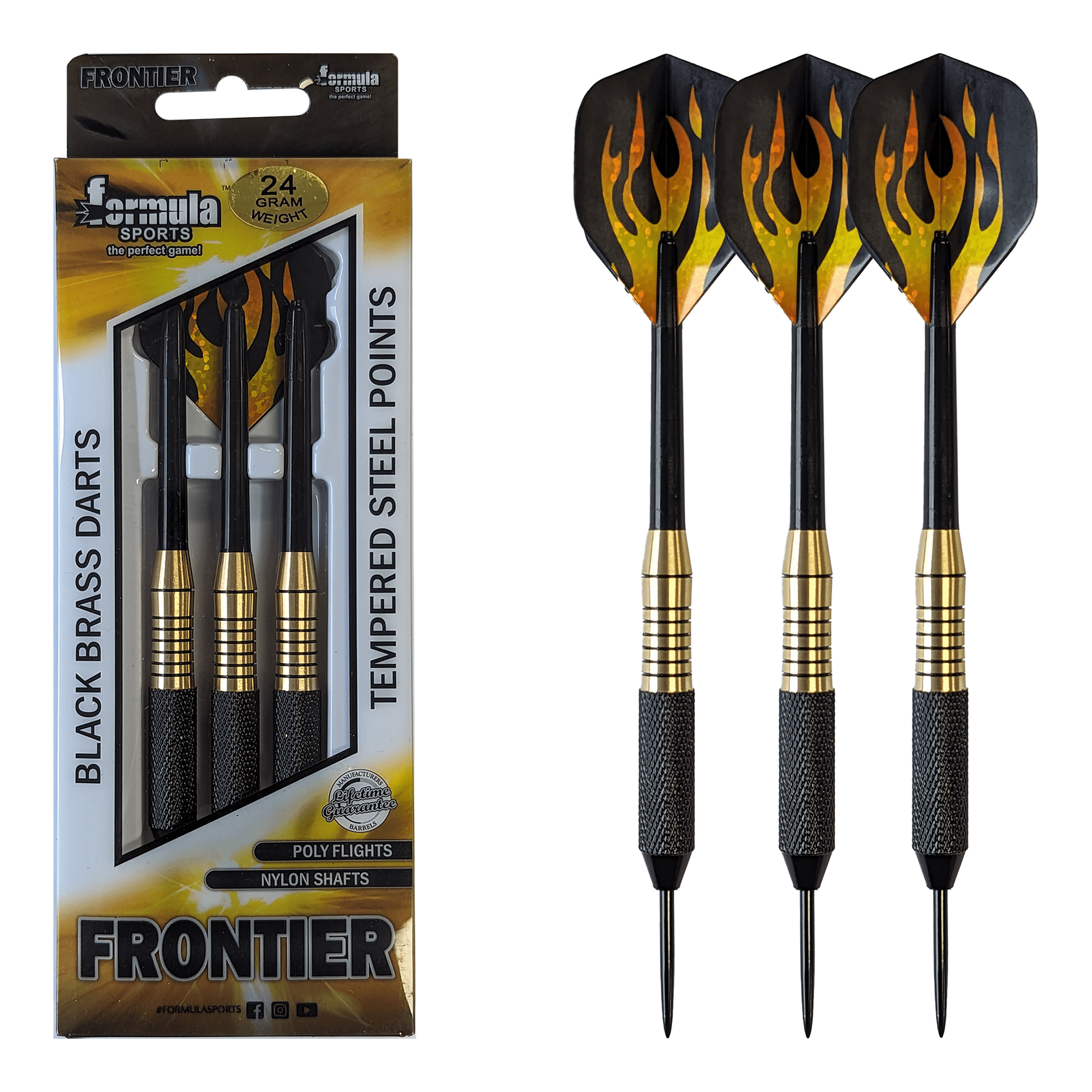 Formula Sports Frontier - Brass Barrel Steel Tip Darts 24 Grams Darts