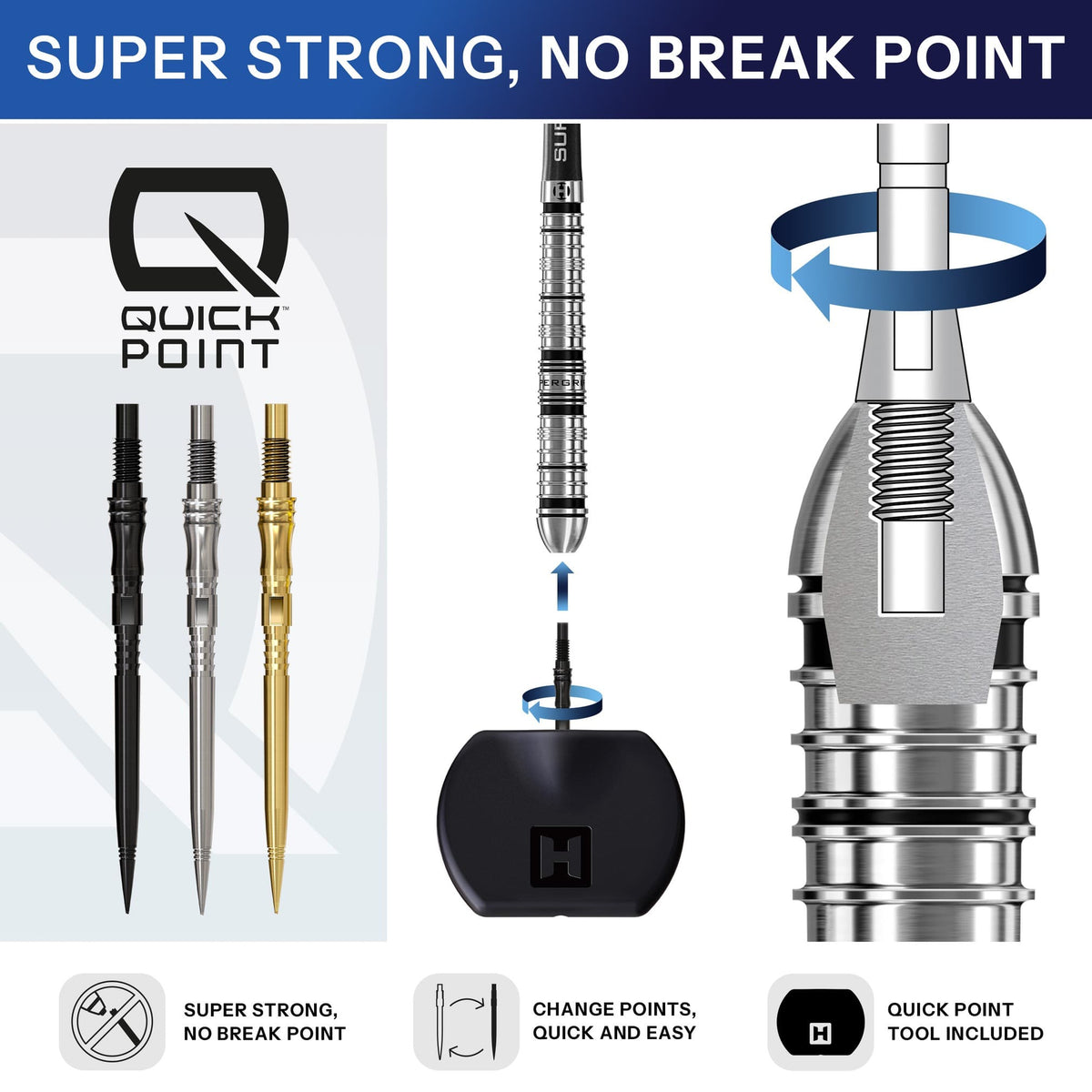 Harrows Apex Axis Elite Series - Quick Point Dart Points Dart Points