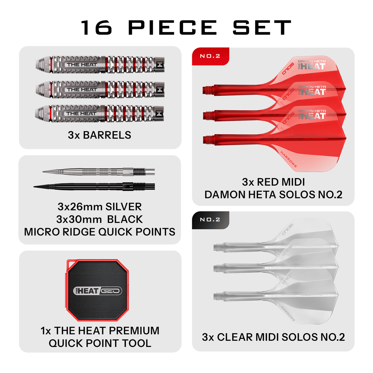 Harrows Damon Heta Geo Quick Point - 90% Tungsten Steel Tip Darts Darts
