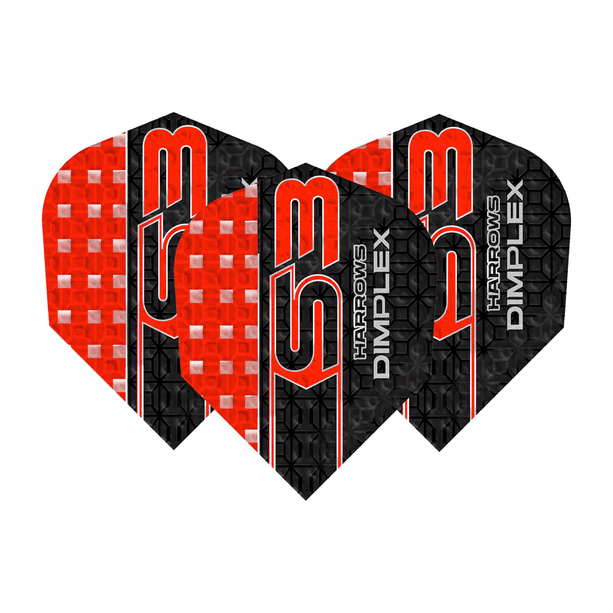 Harrows Dimplex - Dart Flights No. 6 / Red Flights & Shafts