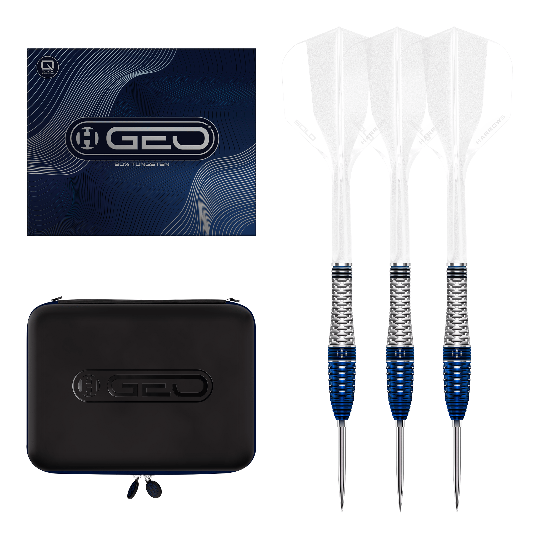 Harrows Geo 03 Bomb Quick Point - 90% Tungsten Steel Tip Darts 23 Grams Darts