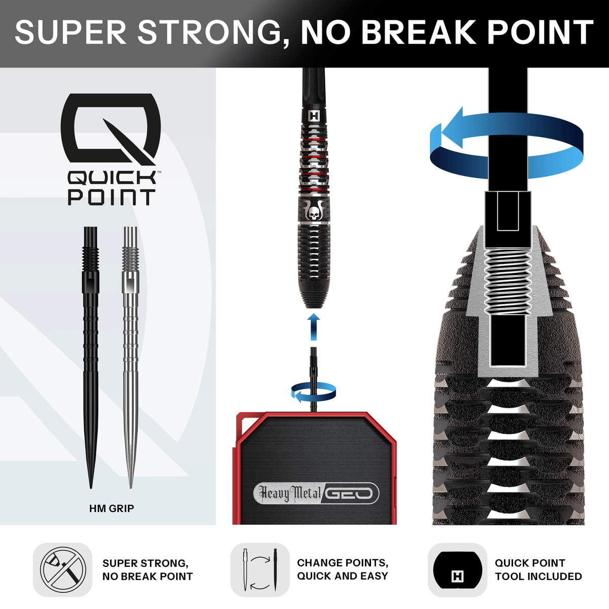 Harrows Ryan Searle Geo Quick Point - 90% Tungsten Steel Tip Darts Darts