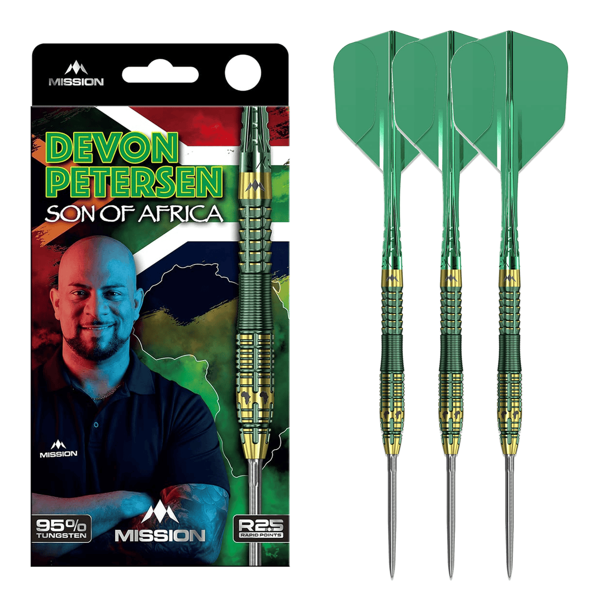 Mission Devon Petersen R2.5 Rapid Point - 95% Tungsten Steel Tip Darts 22 Grams Darts