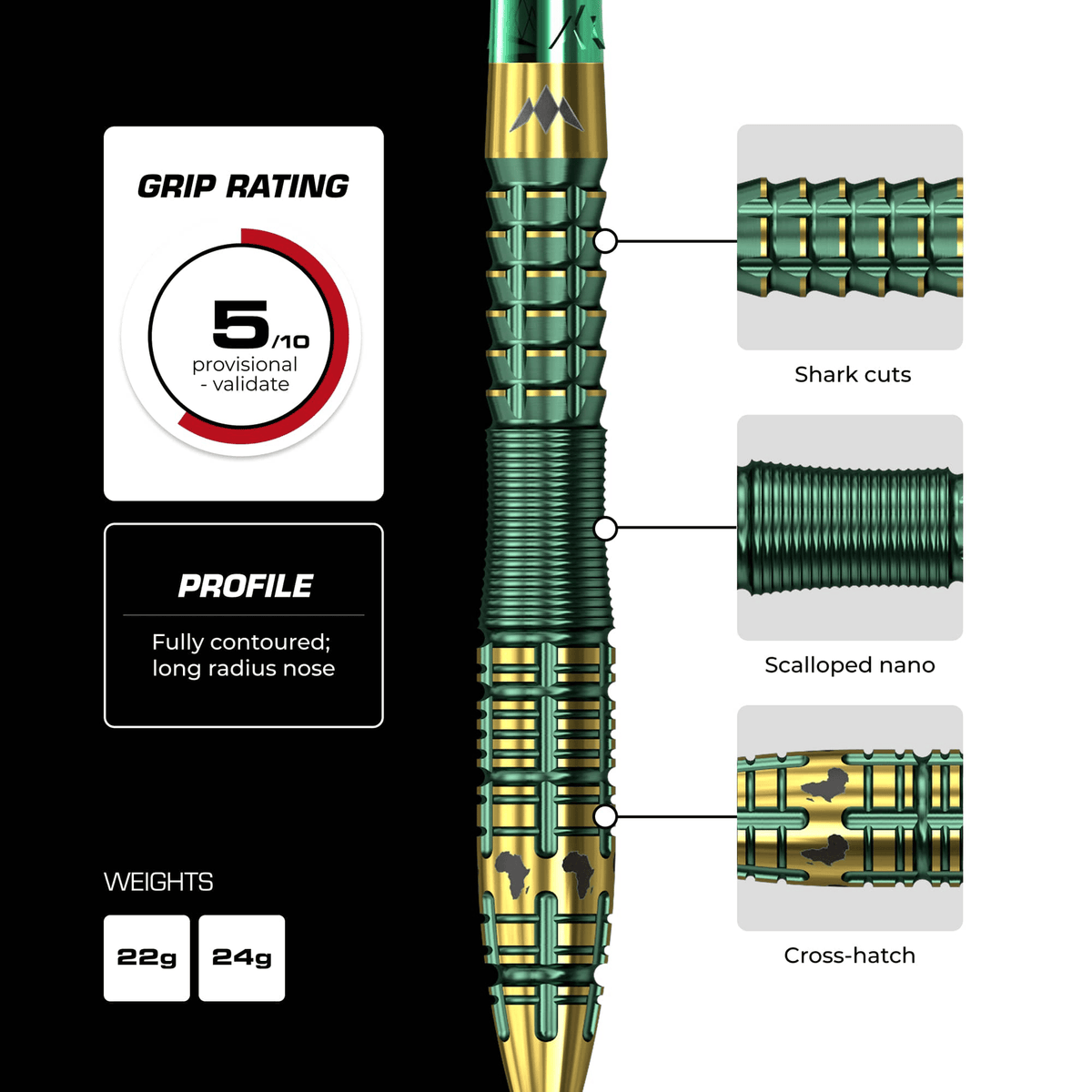 Mission Devon Petersen R2.5 Rapid Point - 95% Tungsten Steel Tip Darts Darts