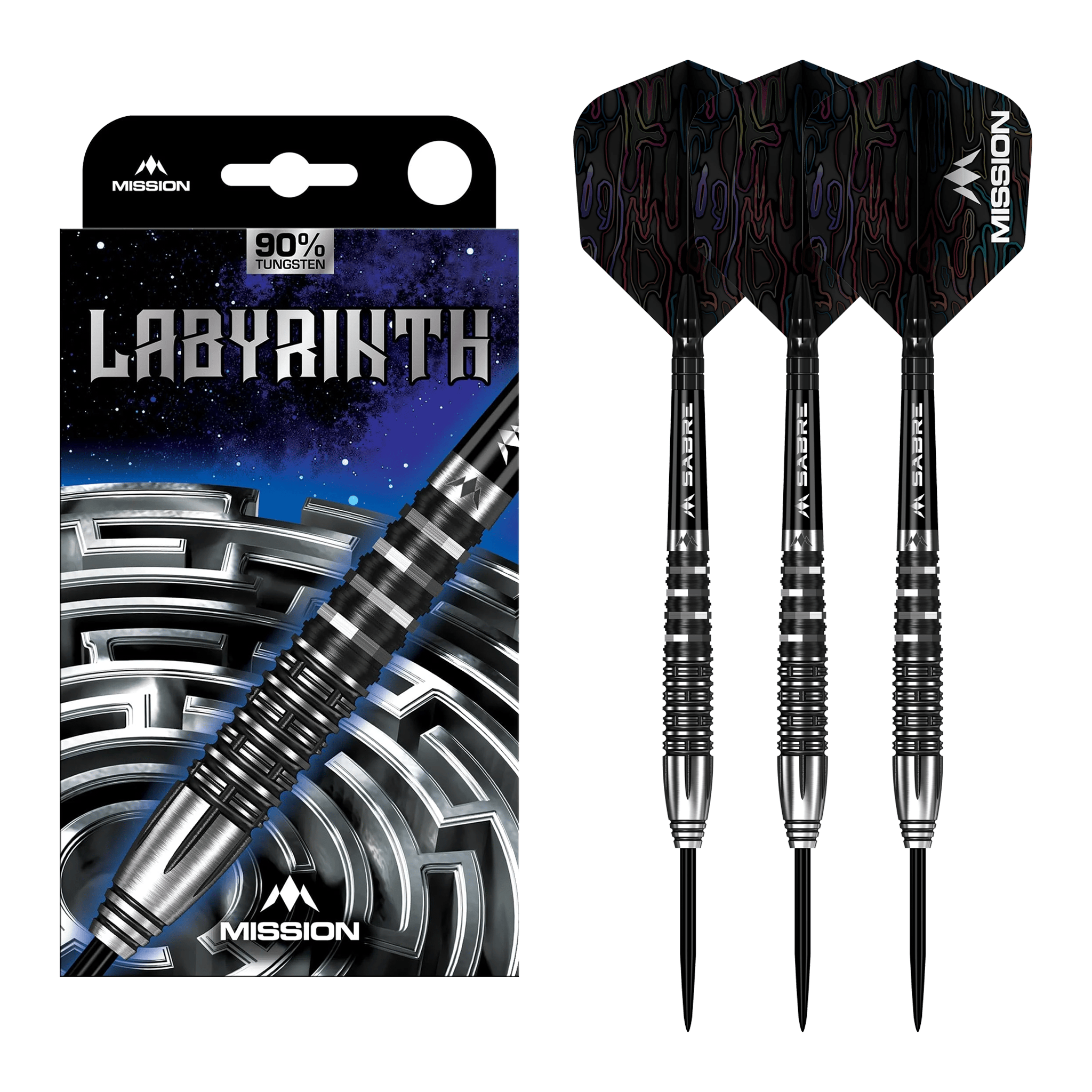 Mission Labyrinth - 90% Tungsten Steel Tip Darts 22 Grams Darts