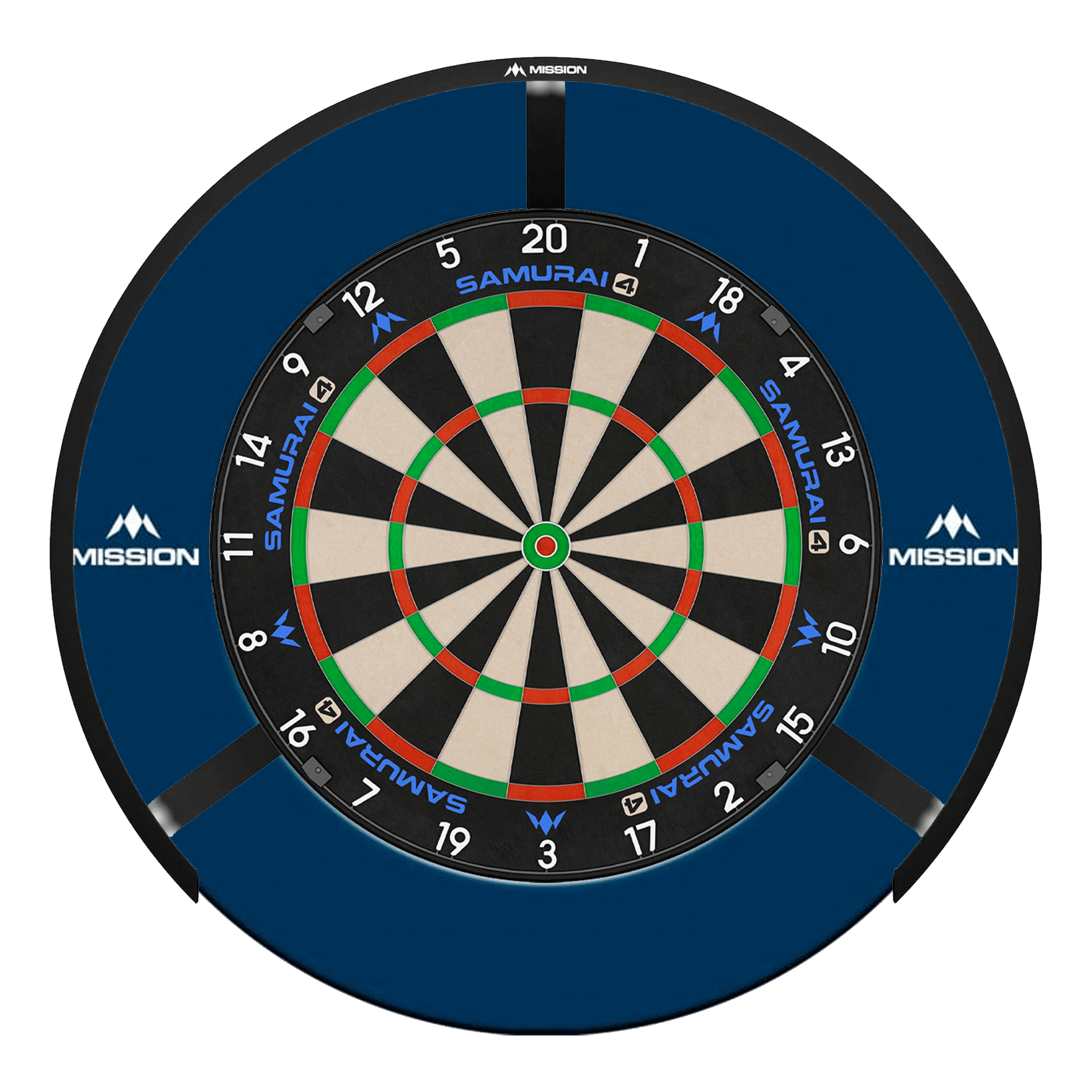 Mission Samurai 4 Dartboard, Surround & Torus Light Bundle Dartboard Bundles