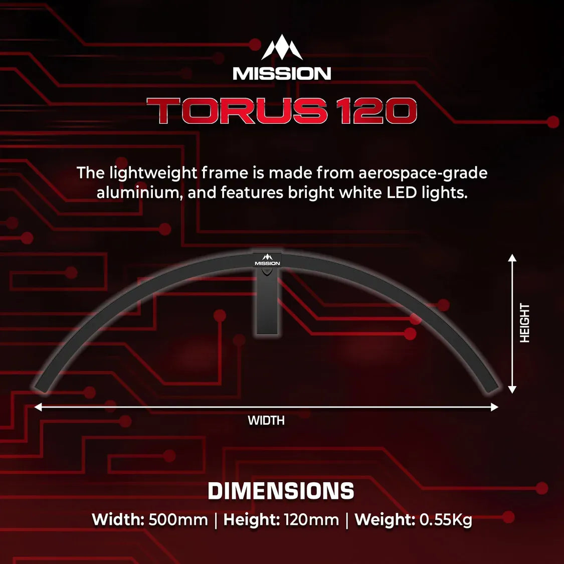 Mission Torus - LED Dartboard Light Lighting