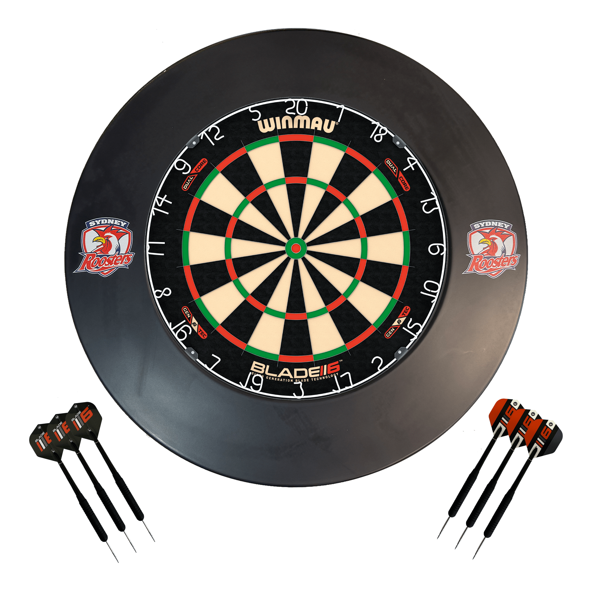 NRL Blade 6 Dartboard, Official NRL Surround & Darts - Complete Darts Set Boards