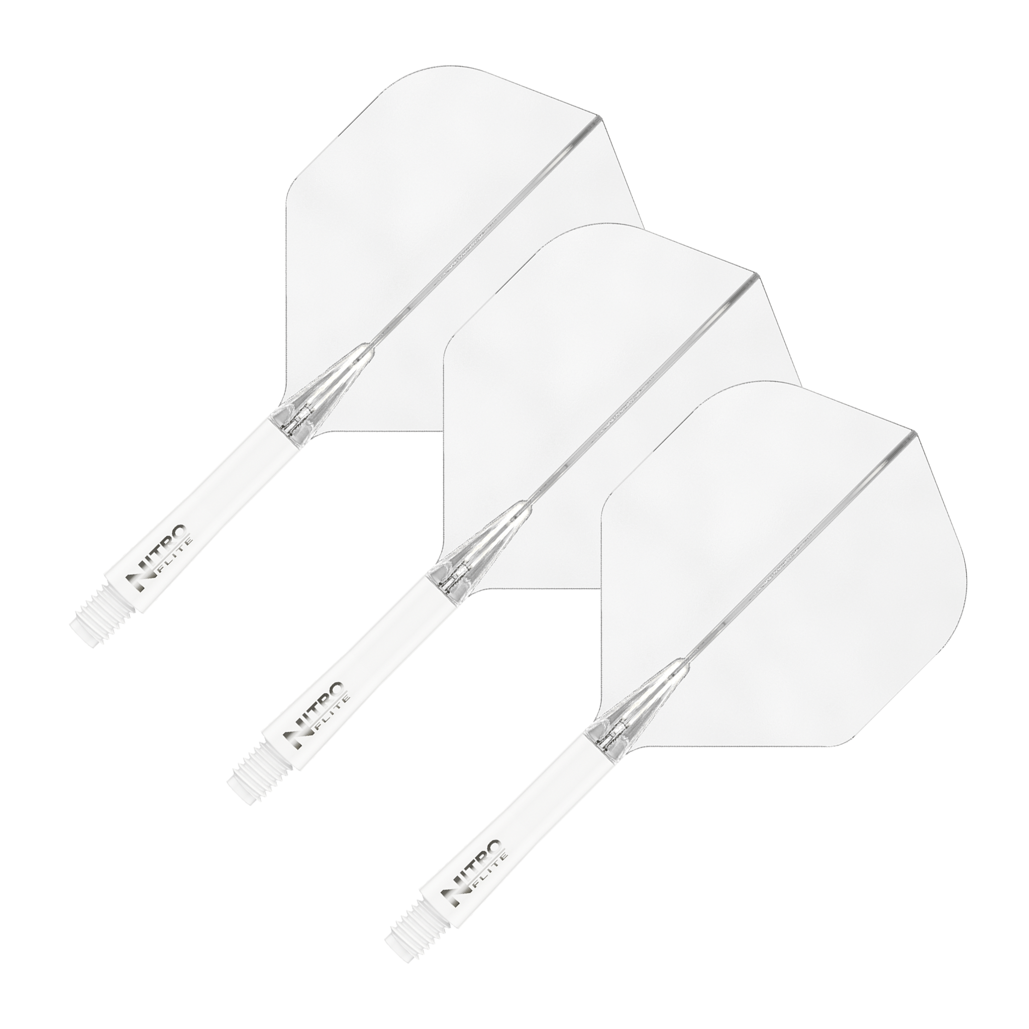 Red Dragon Nitro Flite - All In One Flight & Shaft No. 2 / Intermediate (28mm) / White & Clear Flights & Shafts