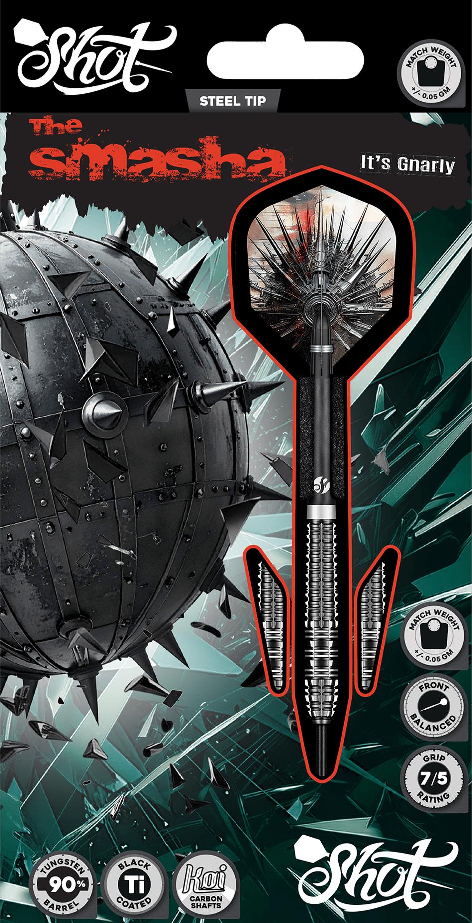 Shot Gnarly Smasha - 90% Tungsten Steel Tip Darts Darts