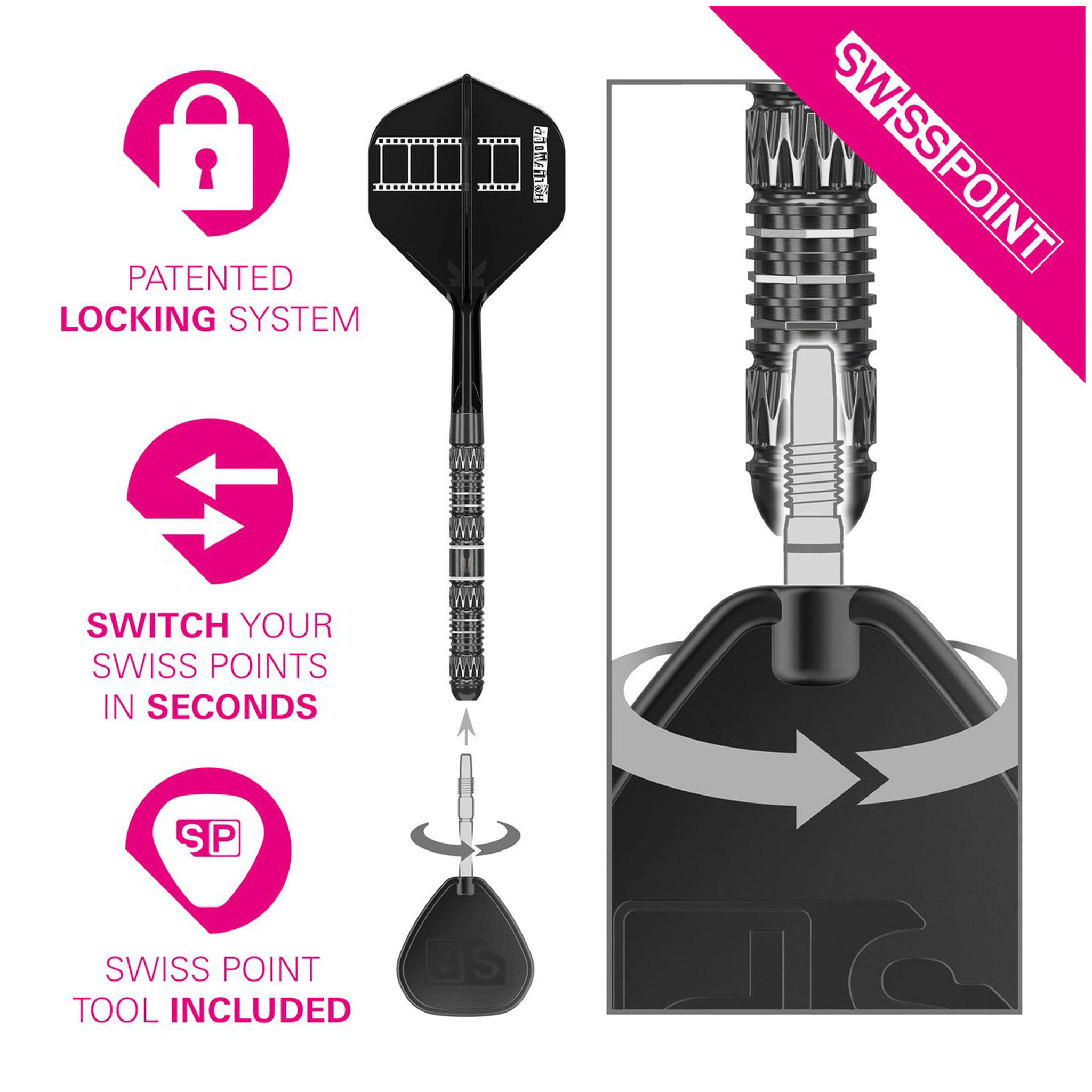 Target Chris Dobey 95K Swiss Point - 95% Tungsten Steel Tip Darts Darts