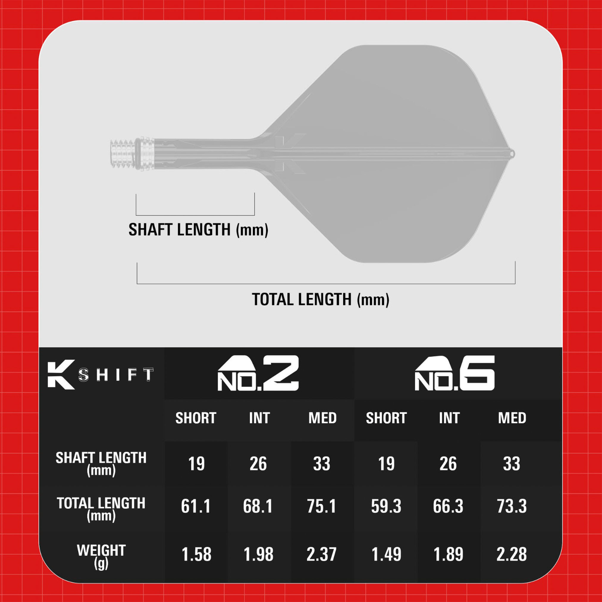 Target K-Shift - All In One Flight & Shaft Flights & Shafts