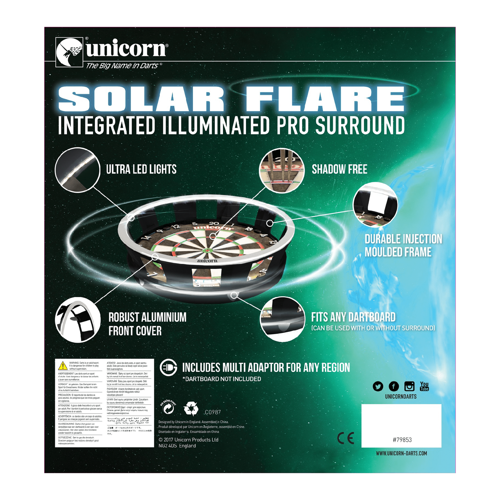 Unicorn Eclipse Ultra 2.0 Dartboard & Surround & Light Bundle Dartboard Bundles