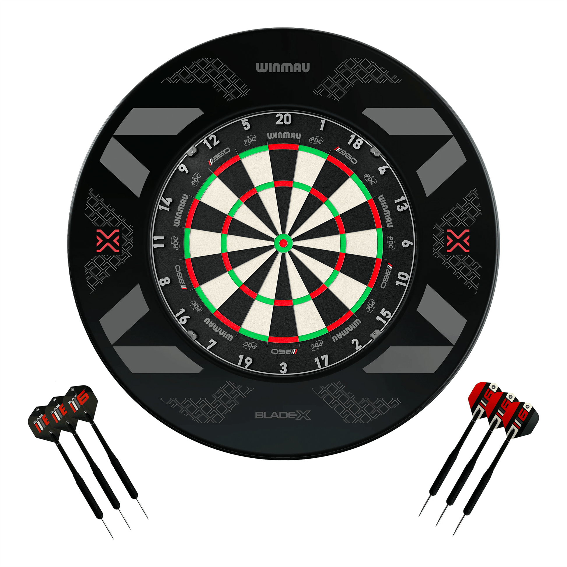 Winmau Blade 360 Dartboard, Surround & Darts - Complete Darts Set Blade 360 / Blade X Boards