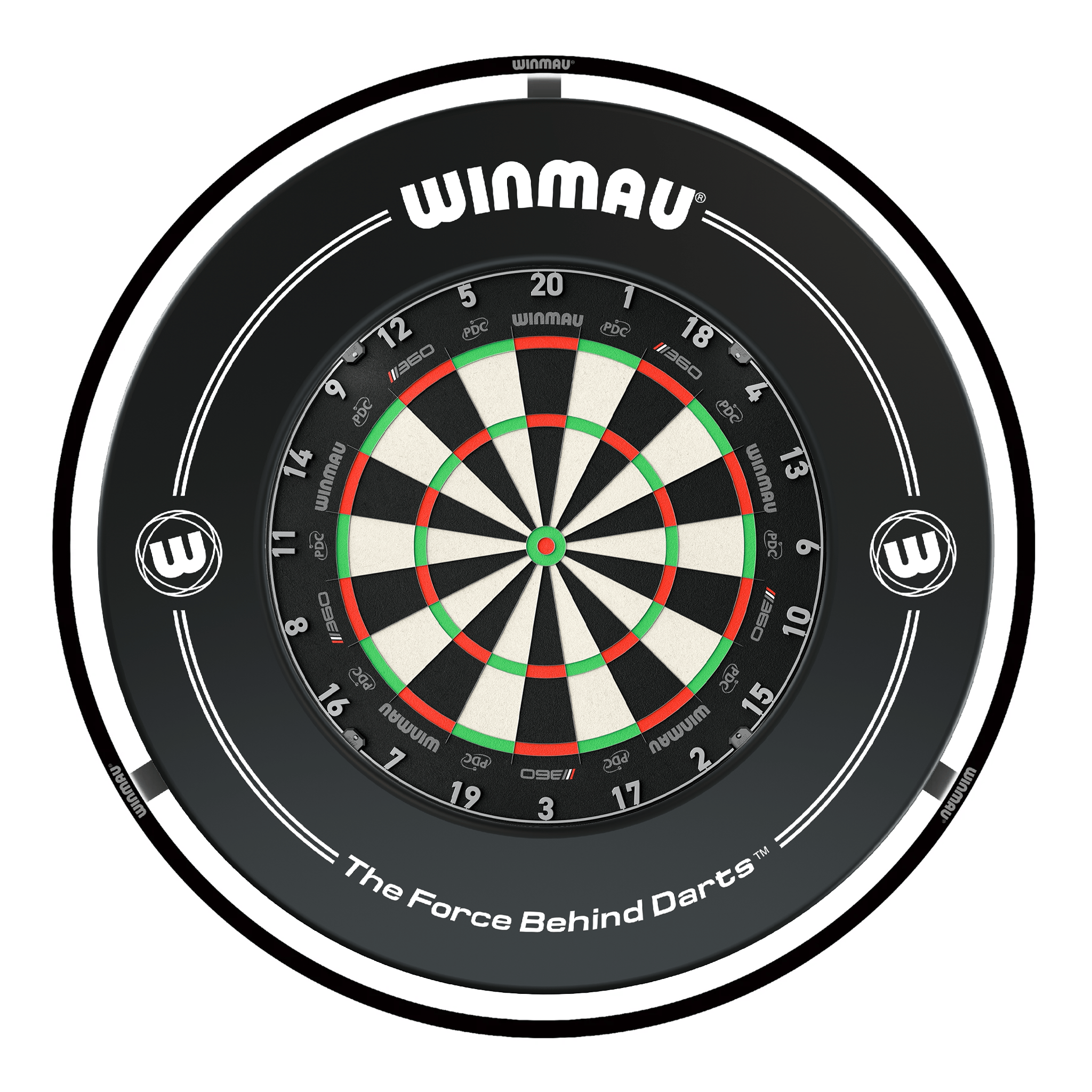 Winmau Blade 360 Dartboard, Surround & Plasma Light Bundle Dartboard Bundles