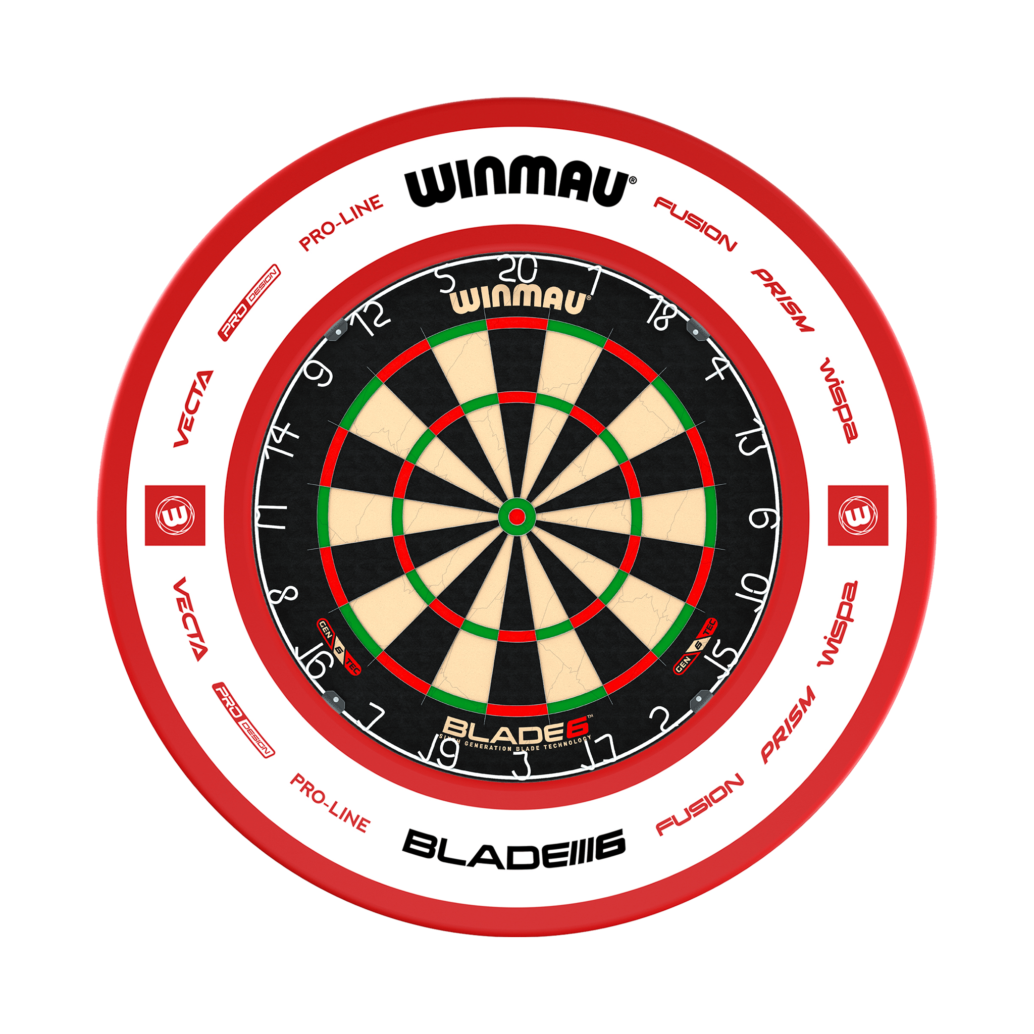 Winmau Blade 6 Dartboard & Surround Bundle Blade 6 / Pro 2.0 Red Boards