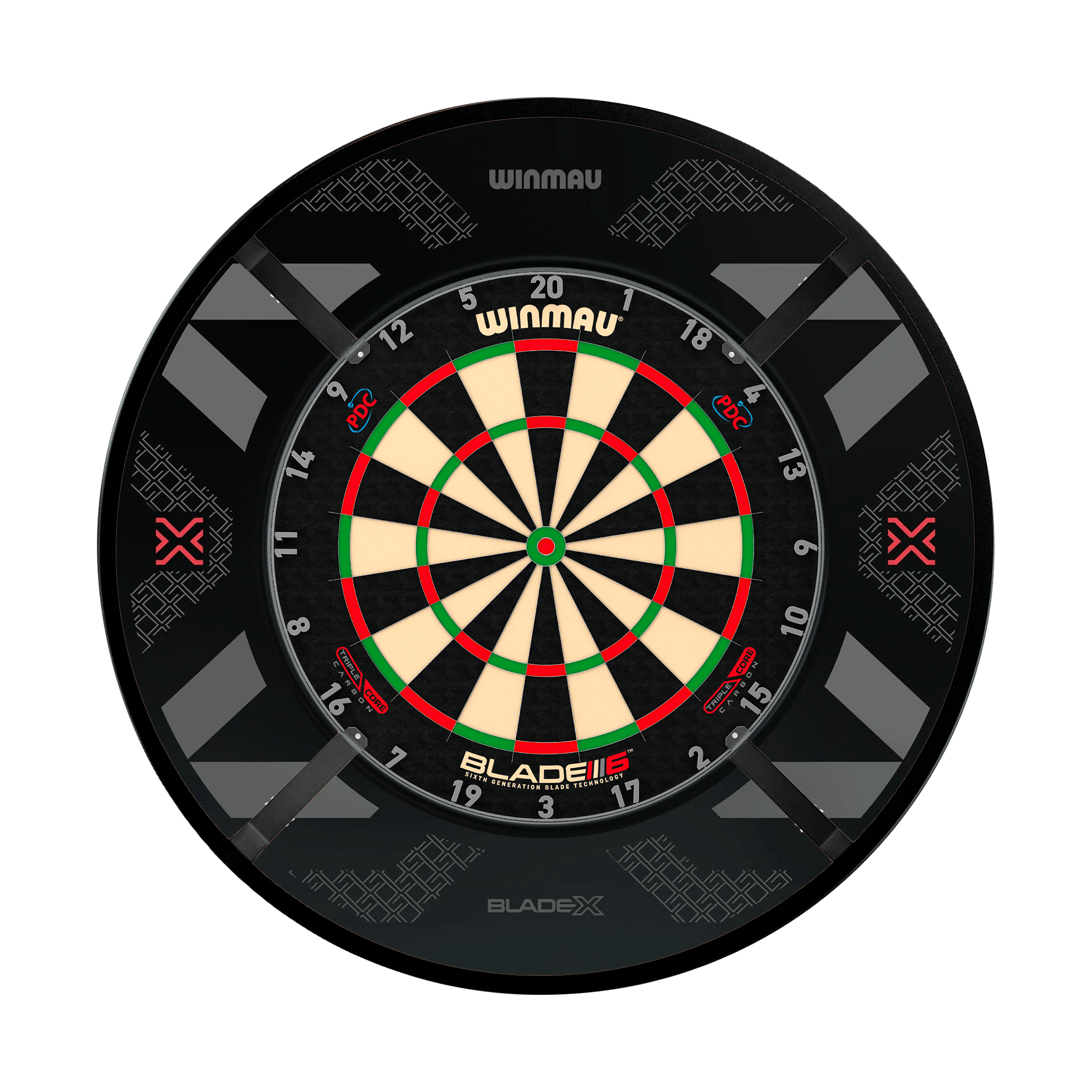 Winmau Blade 6 Dartboard, Surround & Corona Light Bundle Blade 6 Triple Core / Blade X / Target Corona Vision Boards