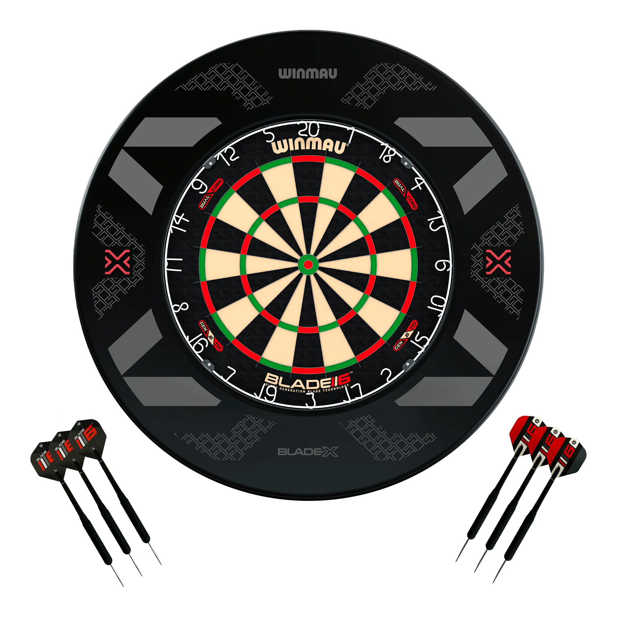 Winmau Blade 6 Dartboard, Surround & Darts - Complete Darts Set Blade 6 Dual Core / Blade X Boards