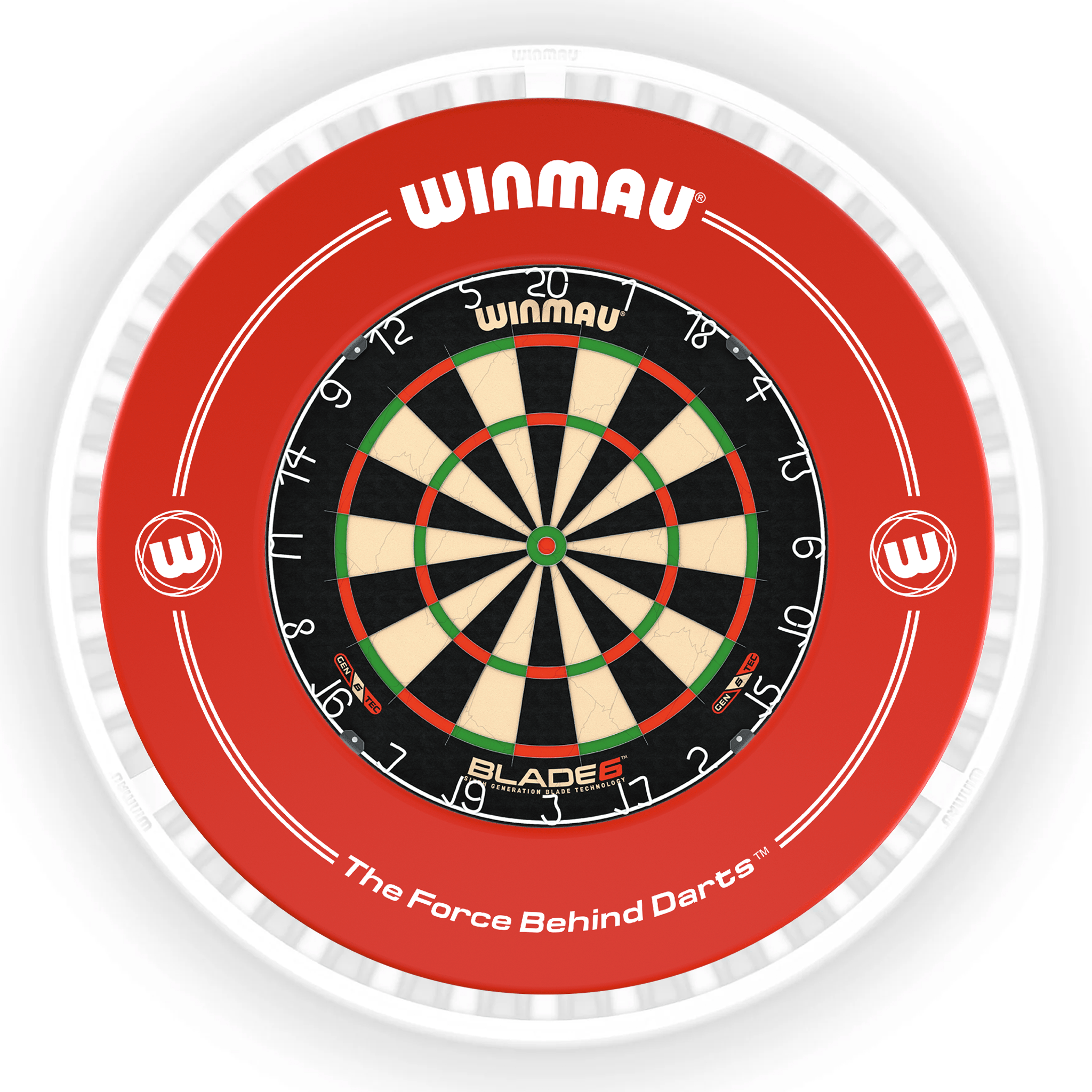 Winmau Blade 6 Dartboard, Surround & Ice White Plasma Light Bundle Blade 6 / Red / Winmau Plasma Ice White Boards