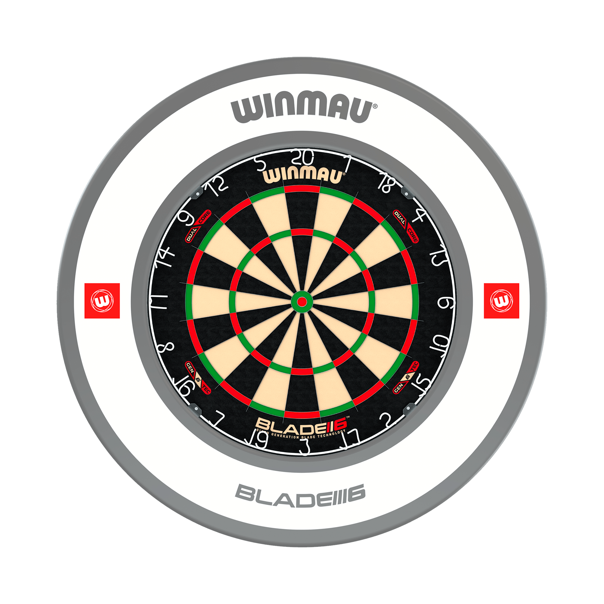 Winmau Blade 6 Dual Core Dartboard & Surround Bundle Blade 6 Dual Core / Pro 1.0 White Boards