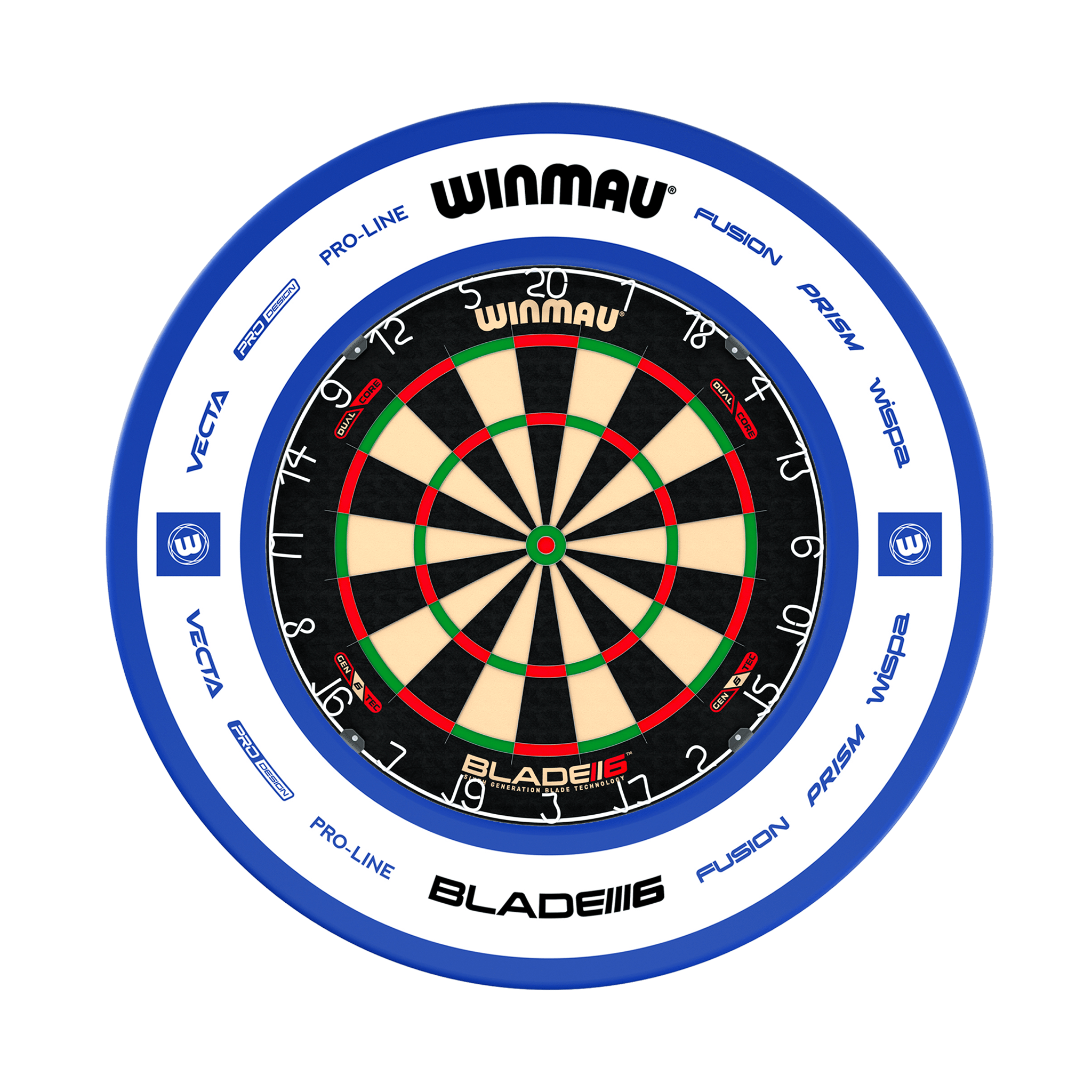 Winmau Blade 6 Dual Core Dartboard & Surround Bundle Blade 6 Dual Core / Pro 2.0 Blue Boards