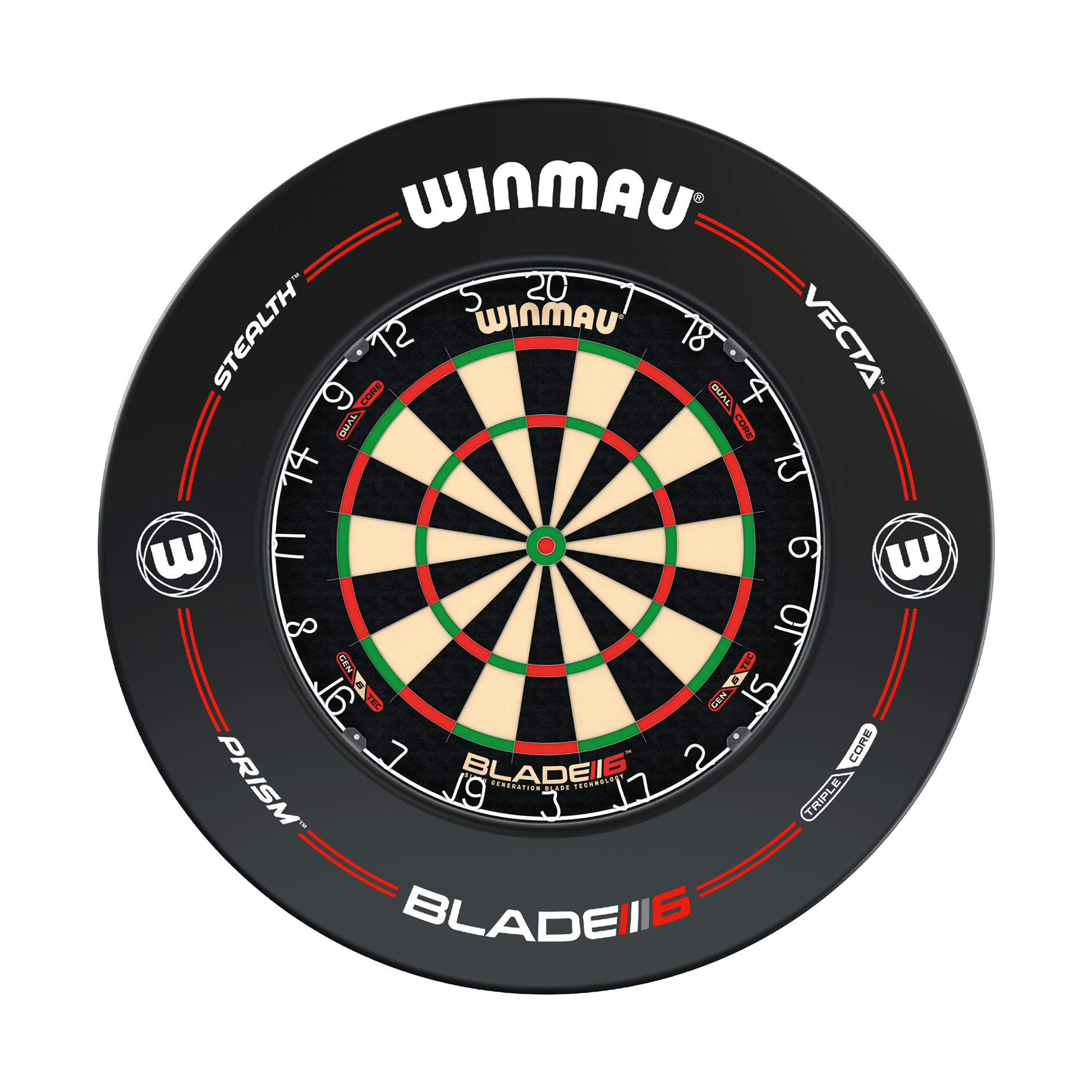 Winmau Blade 6 Dual Core Dartboard & Surround Bundle Blade 6 Dual Core / Pro-Line Black Boards