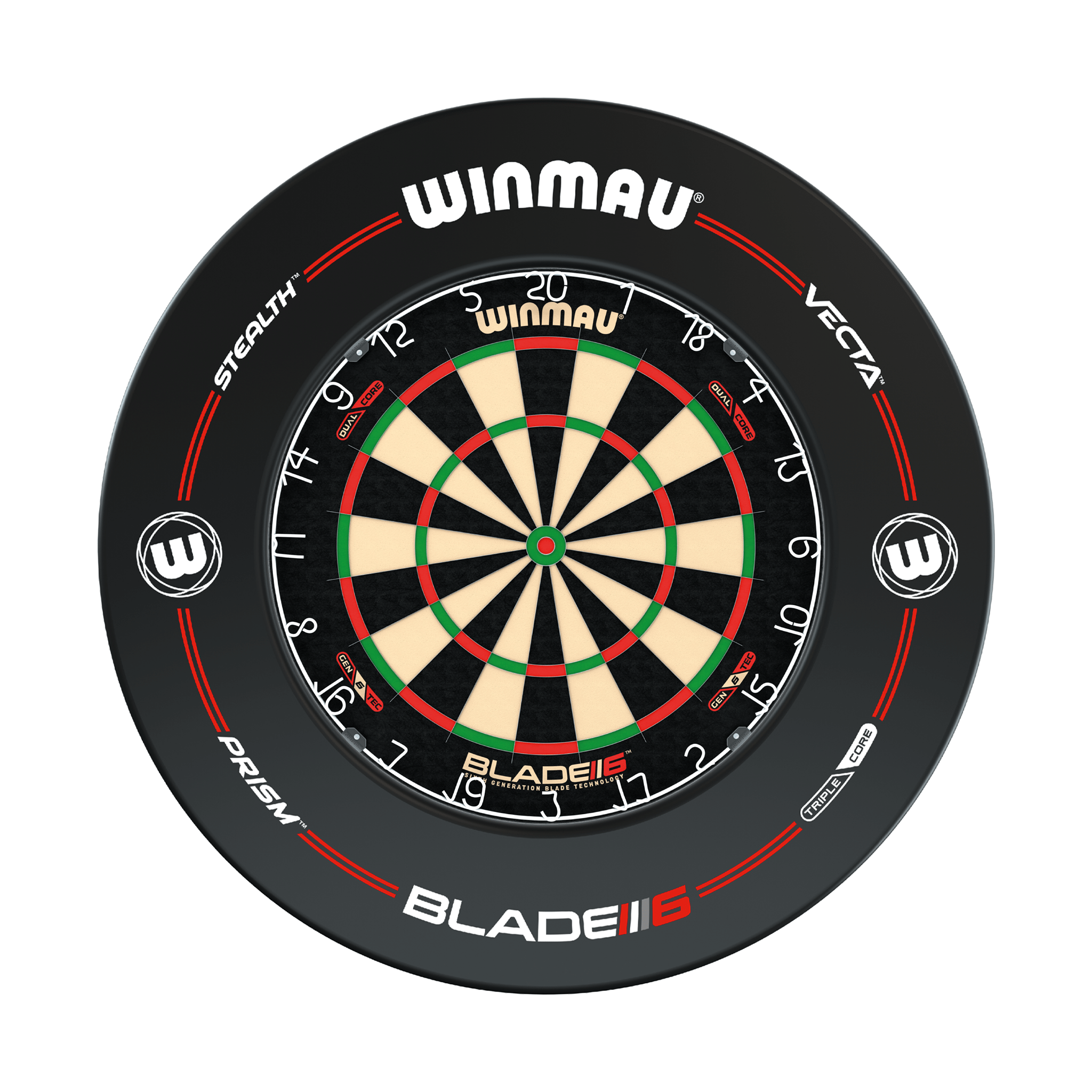 Winmau Blade 6 Dual Core Dartboard & Surround Bundle Blade 6 Dual Core / Pro-Line Black Boards