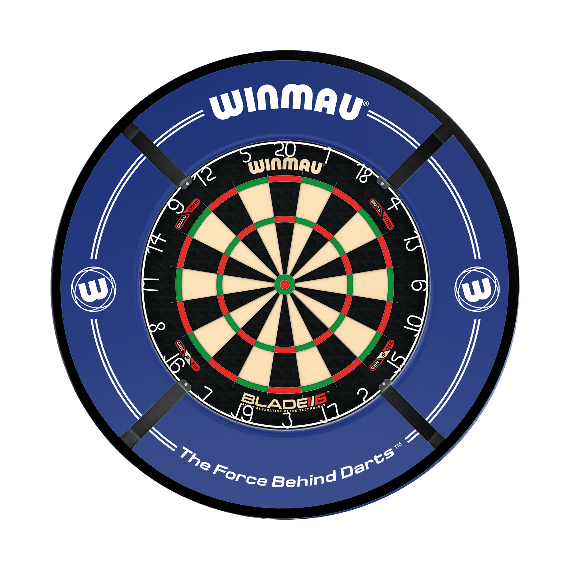 Winmau Blade 6 Dual Core Dartboard, Surround & Corona Light Bundle Blade 6 Dual Core / Blue / Target Corona Vision Boards