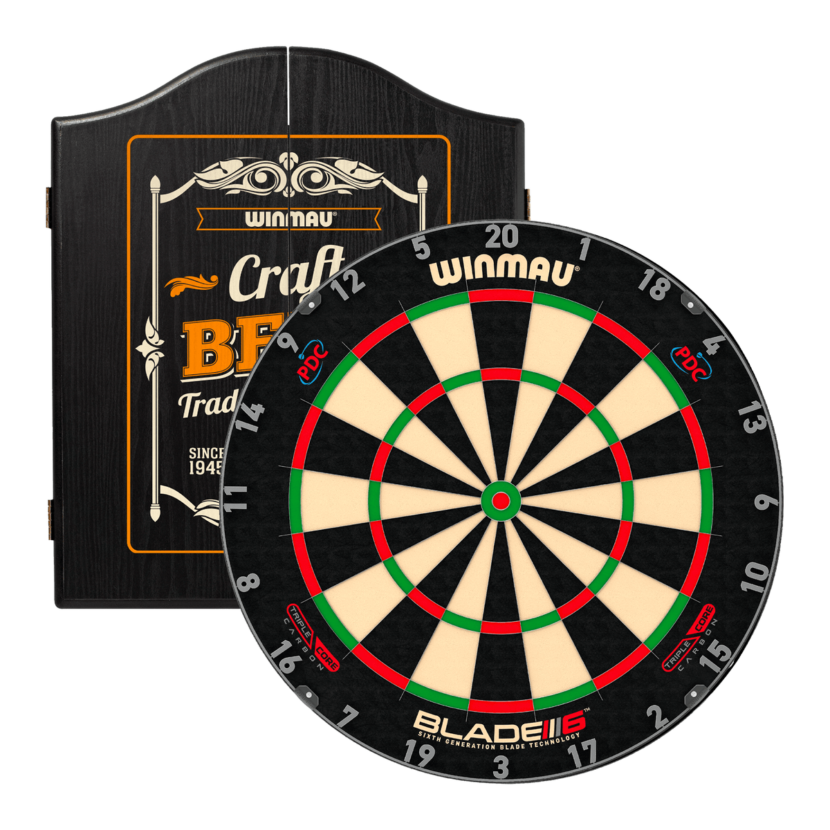 Winmau Blade 6 Triple Core Dartboard & Cabinet Bundle Dartboard Bundles