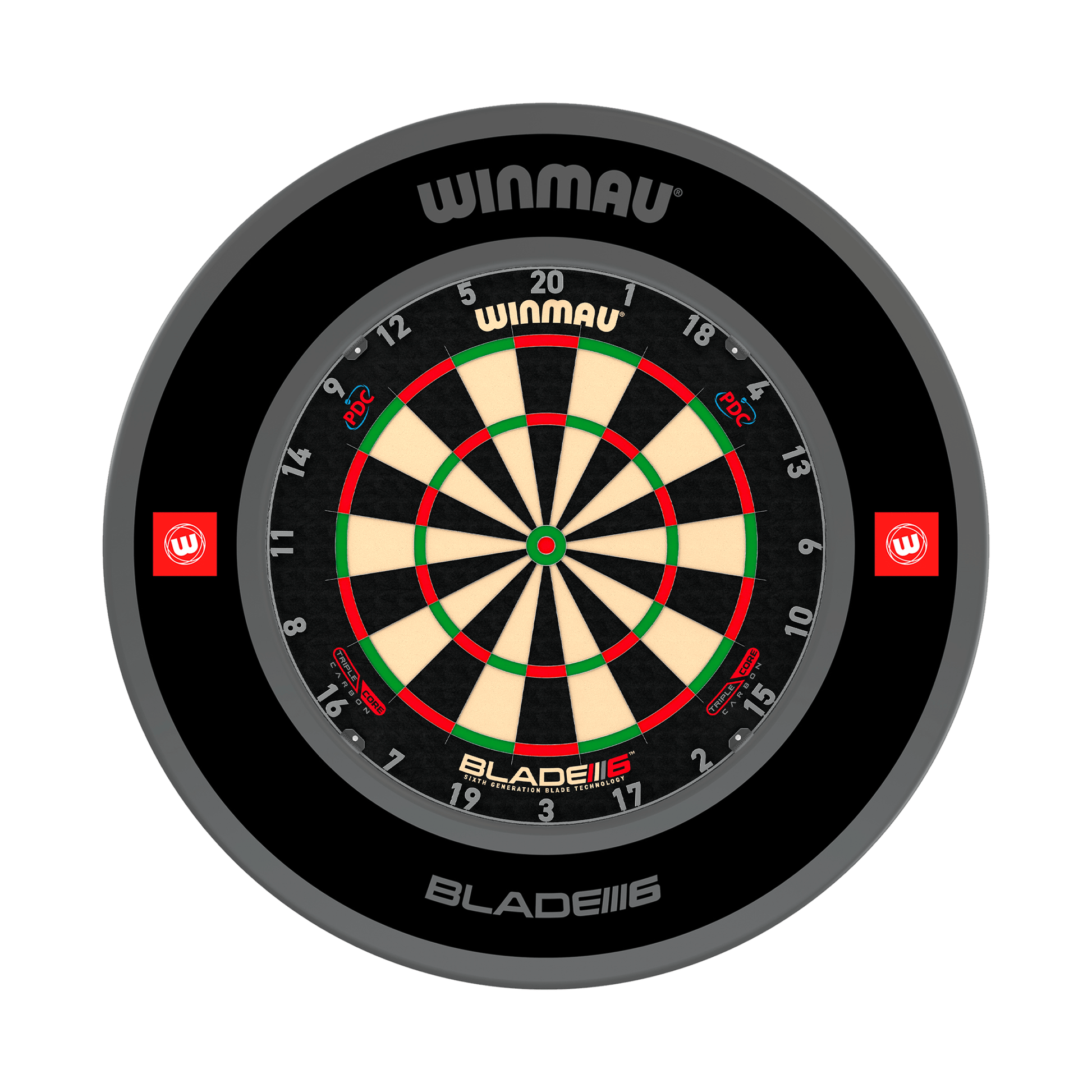 Winmau Blade 6 Triple Core Dartboard & Surround Bundle Blade 6 Triple Core / Pro 1.0 Black Boards