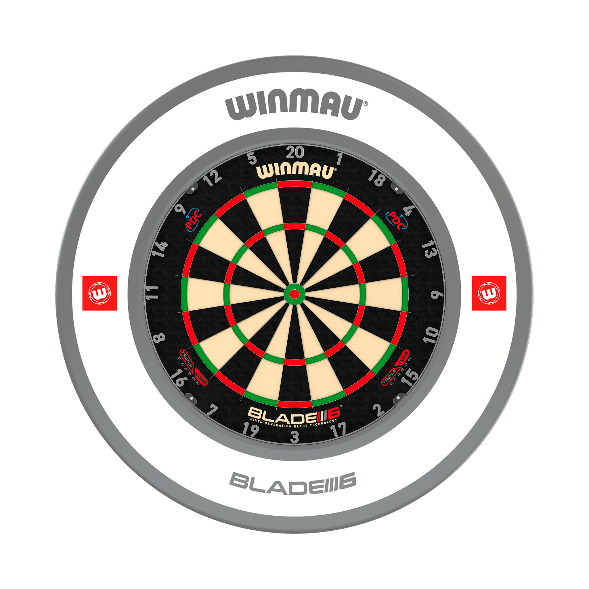 Winmau Blade 6 Triple Core Dartboard & Surround Bundle Blade 6 Triple Core / Pro 1.0 White Boards