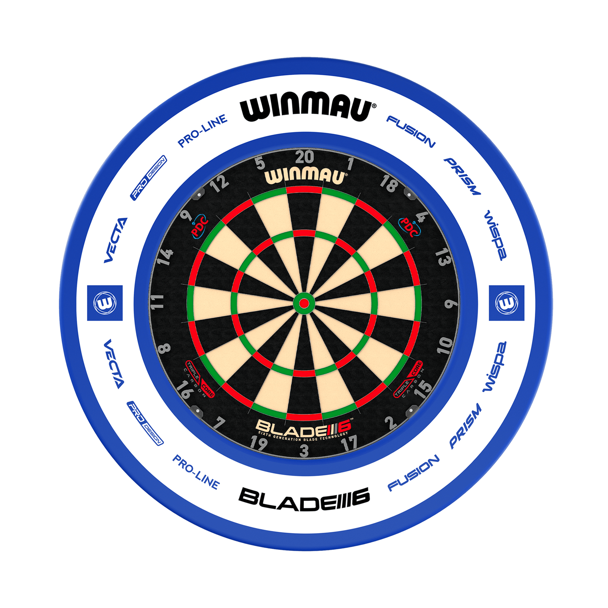 Winmau Blade 6 Triple Core Dartboard & Surround Bundle Blade 6 Triple Core / Pro 2.0 Blue Boards