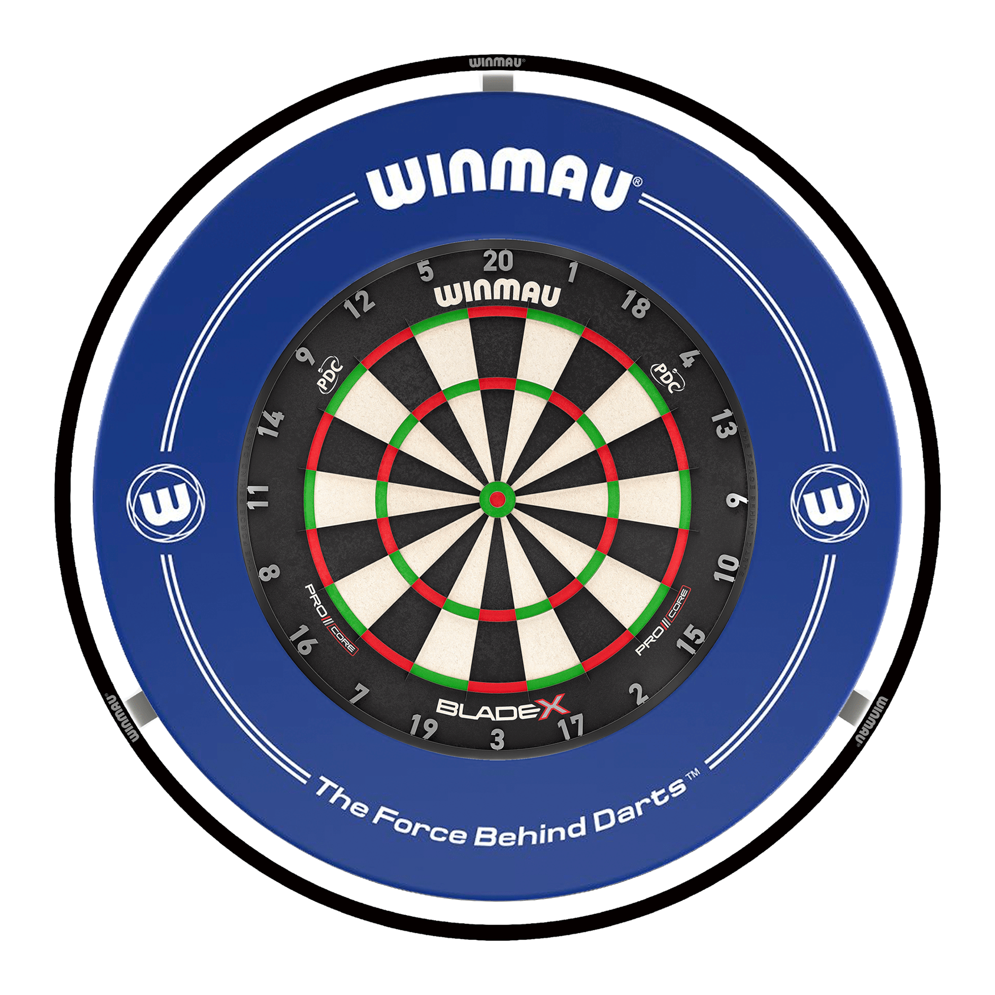 Winmau Blade X Dartboard, Surround & Black Plasma Light Bundle Blade X / Blue / Winmau Plasma Black Boards
