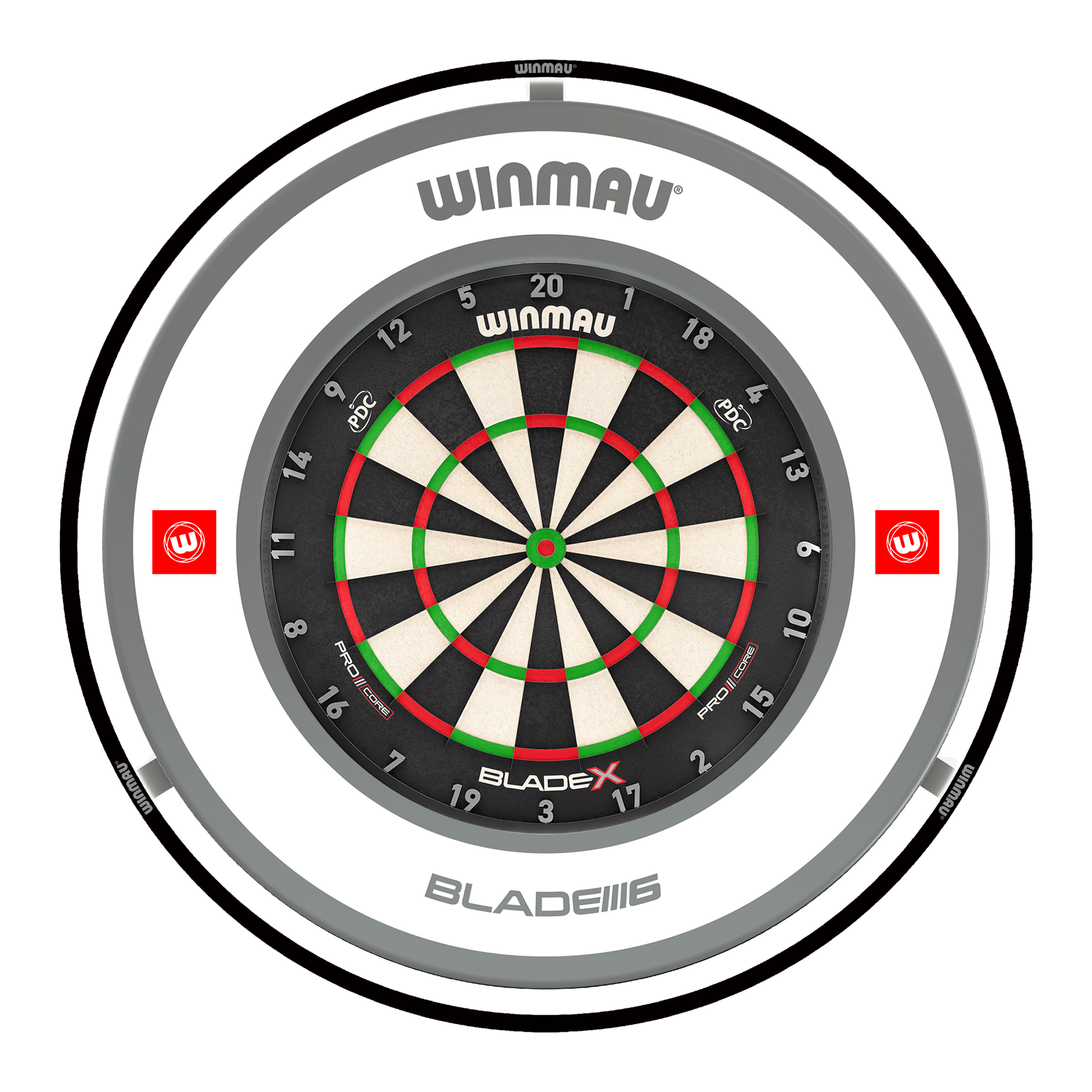 Winmau Blade X Dartboard, Surround & Black Plasma Light Bundle Blade X / Pro 1.0 White / Winmau Plasma Black Boards
