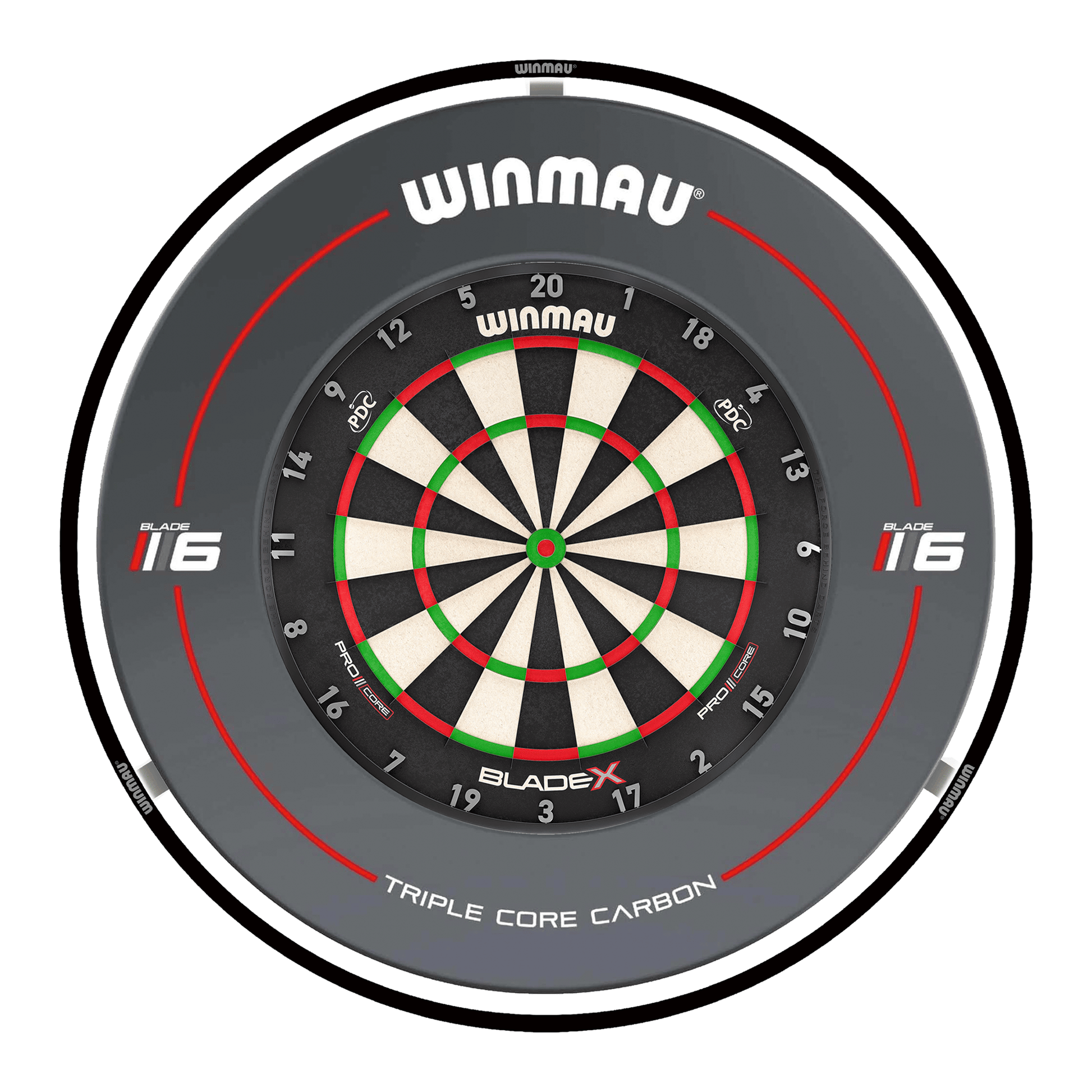 Winmau Blade X Dartboard, Surround & Black Plasma Light Bundle Blade X / Triple Core / Winmau Plasma Black Boards