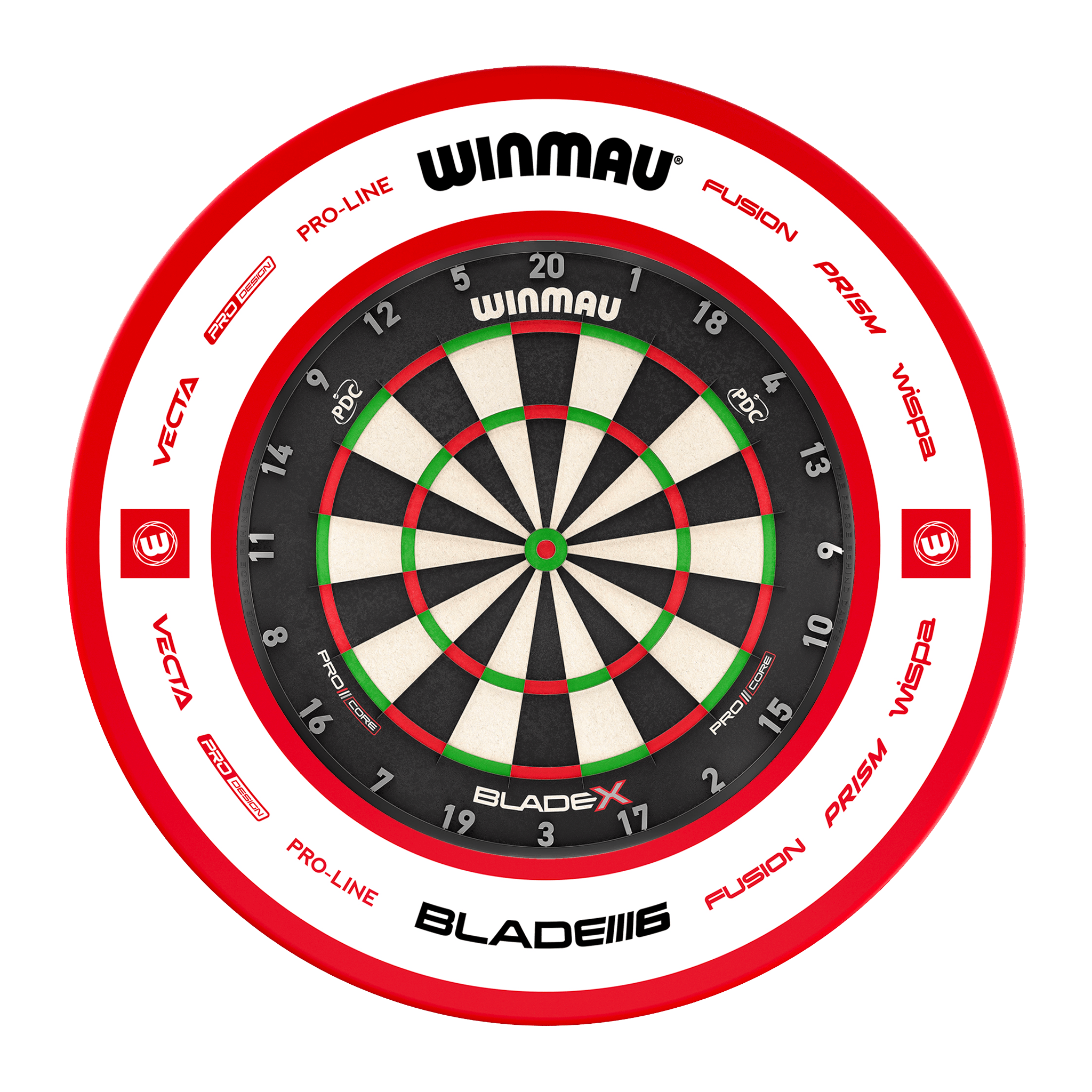 Winmau Blade X Dartboard & Surround Bundle Blade X / Pro 2.0 Red Boards