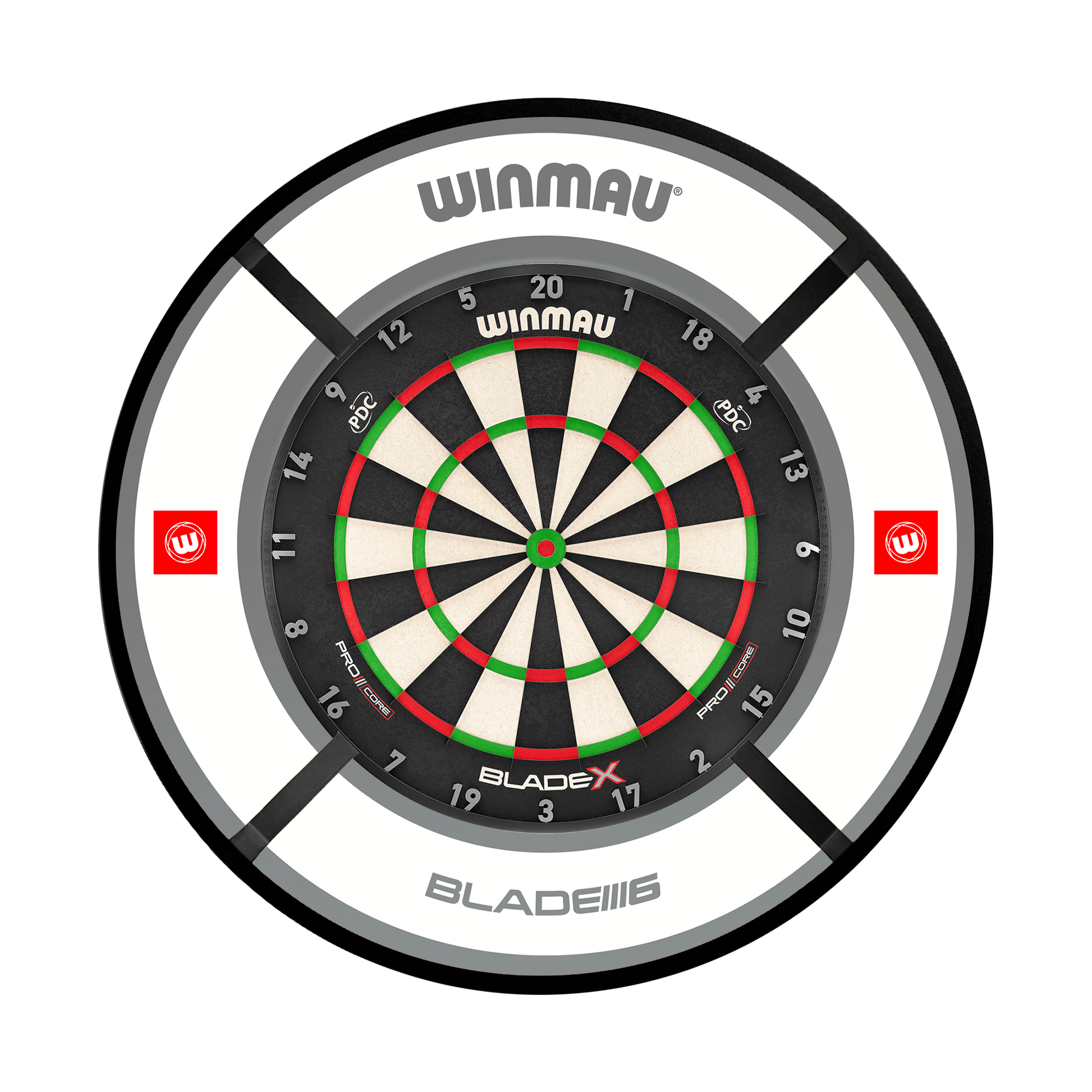 Winmau Blade X Dartboard, Surround & Corona Light Bundle Blade X / Pro 1.0 White / Target Corona Vision Boards