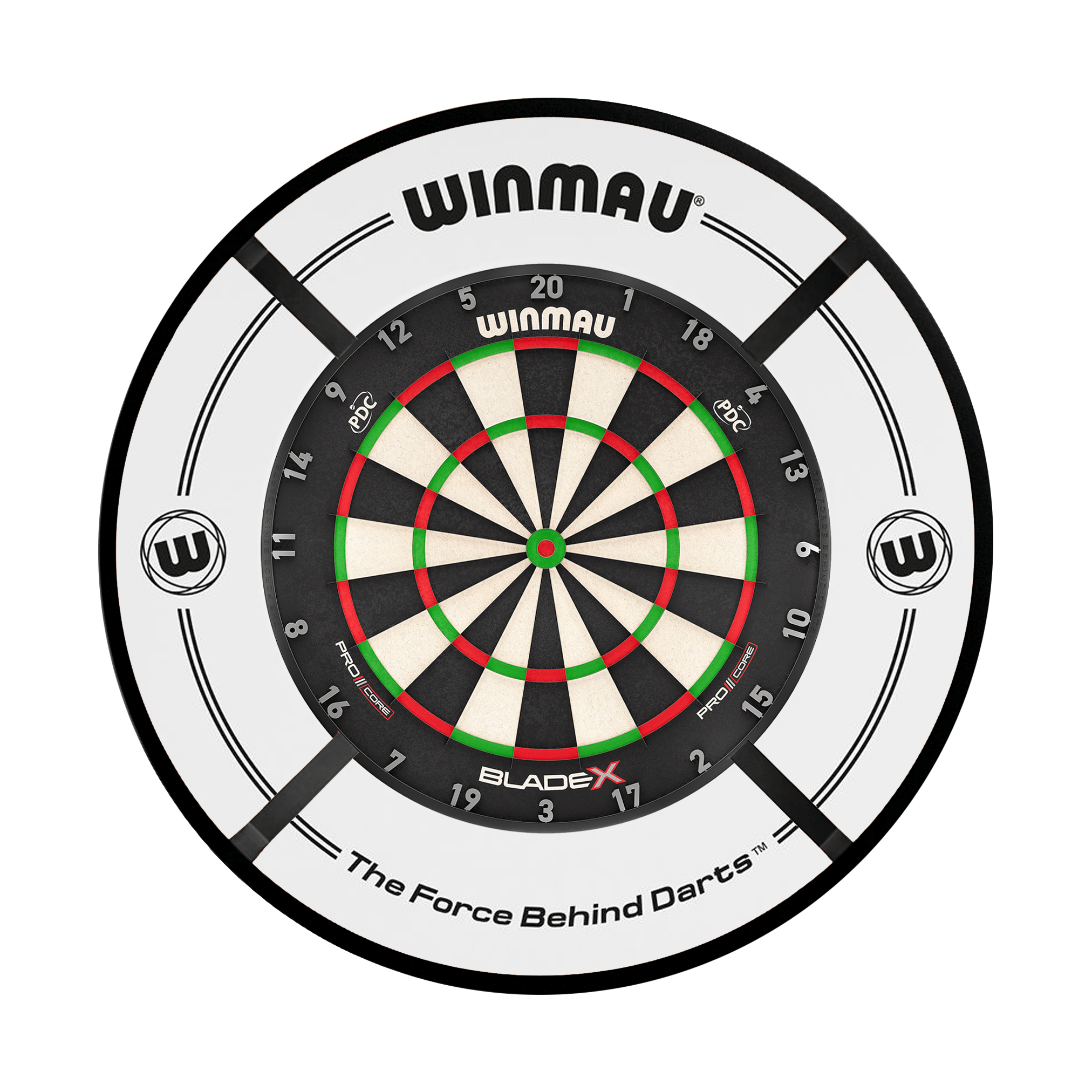 Winmau Blade X Dartboard, Surround & Corona Light Bundle Blade X / White / Target Corona Vision Boards