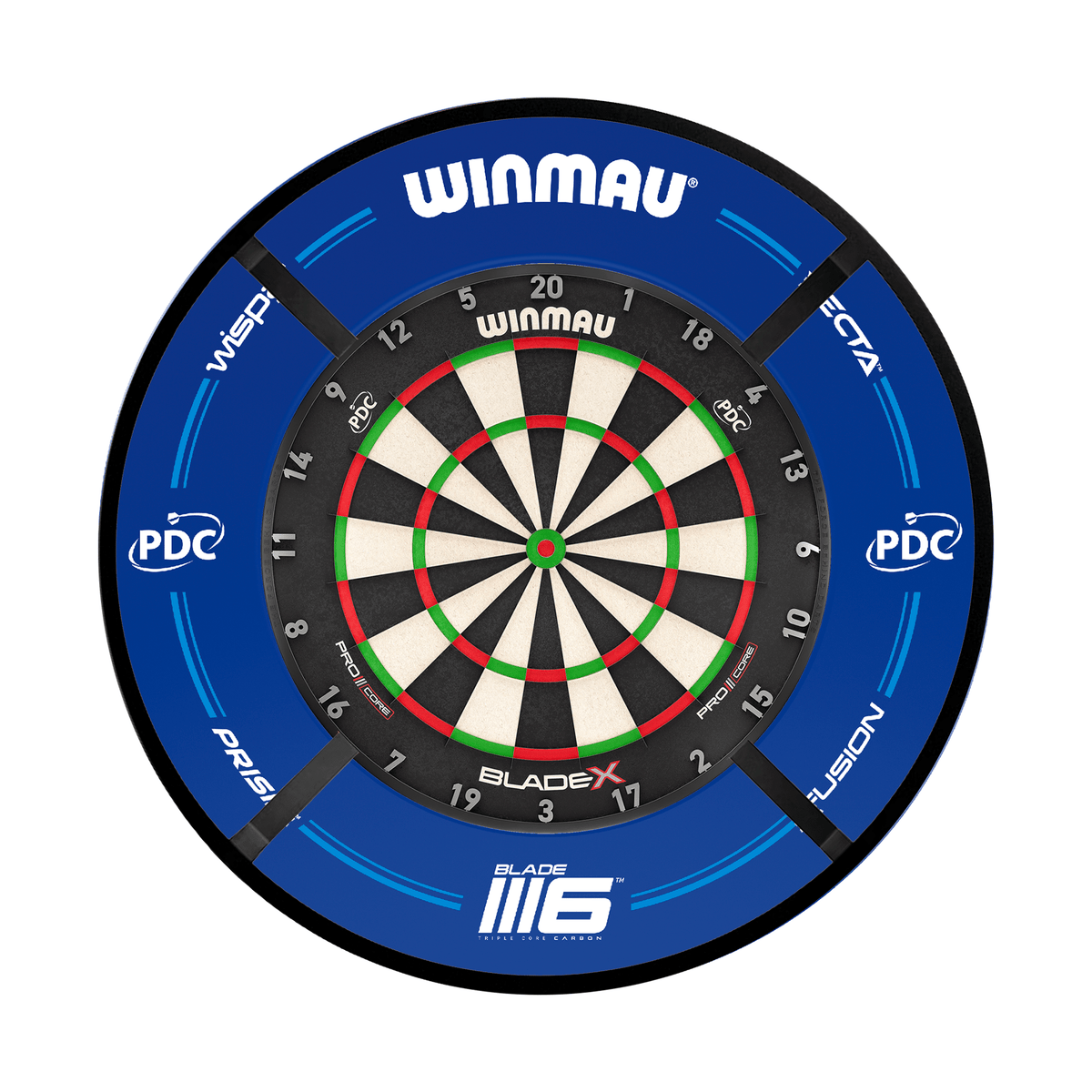 Winmau Blade X Dartboard, Surround & Corona Light Bundle Dartboard Bundles