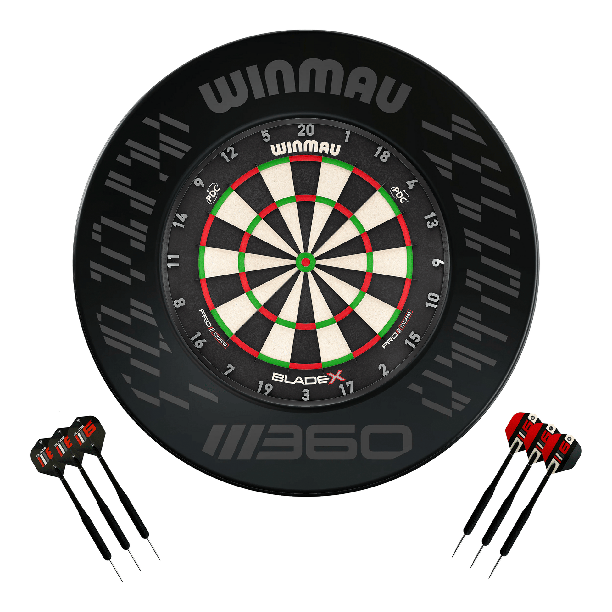 Winmau Blade X Dartboard, Surround & Darts - Complete Darts Set Blade X / Blade 360 Boards
