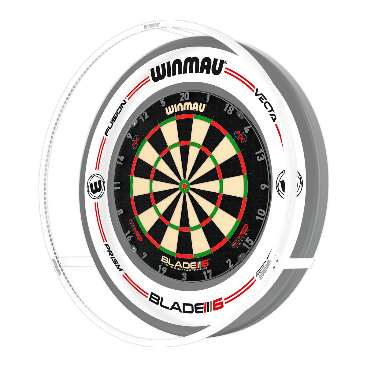 Winmau Blade X Dartboard, Surround & Plasma Light Bundle Dartboard Bundles
