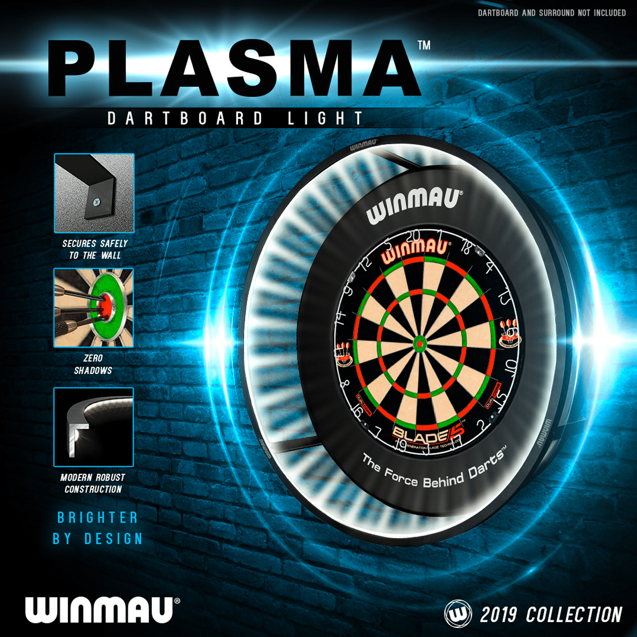 Blade 6 Dartboard, Surround & Plasma Light Bundle