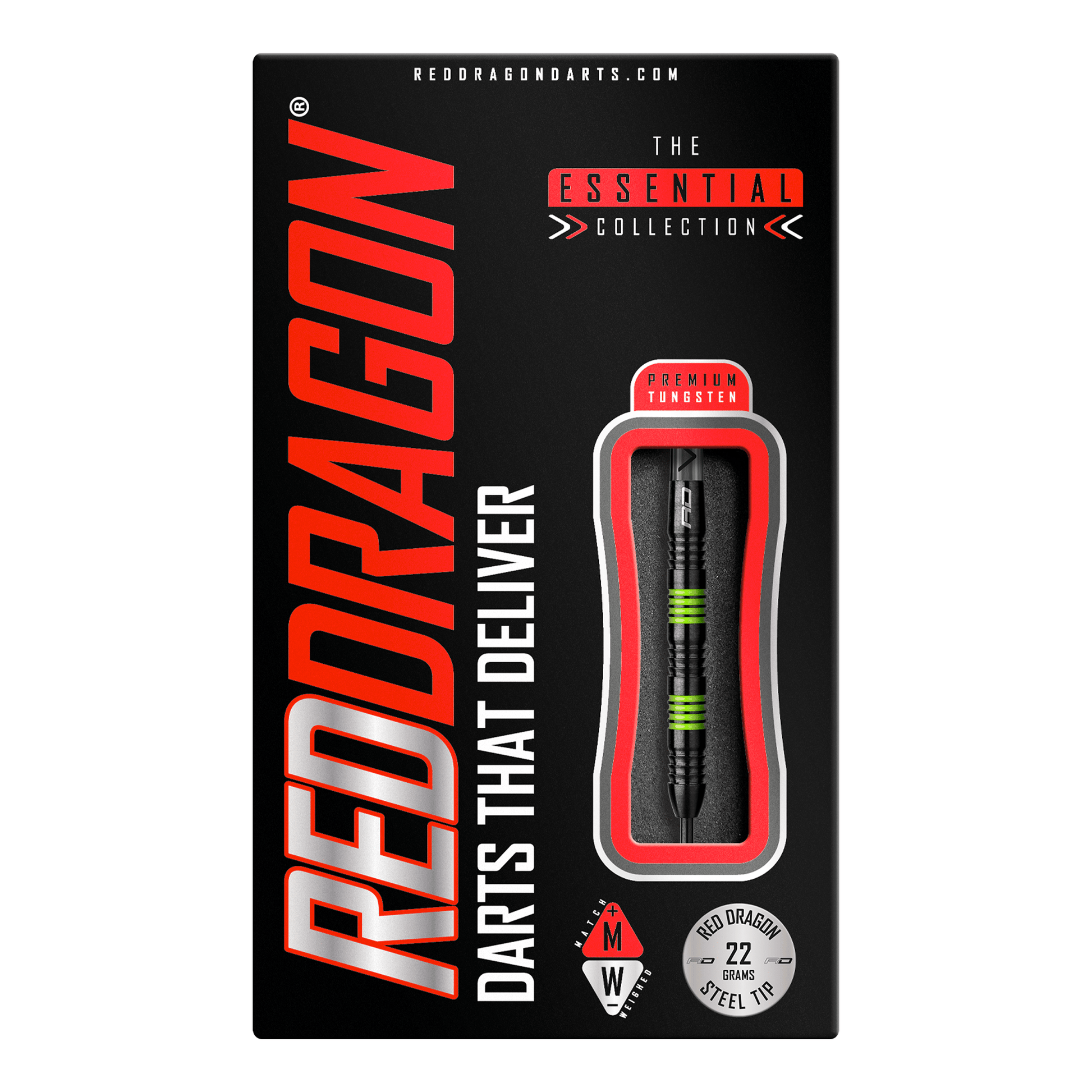 Red Dragon Freestyle Steel Tip Darts - 90% Tungsten - 22 Grams Darts
