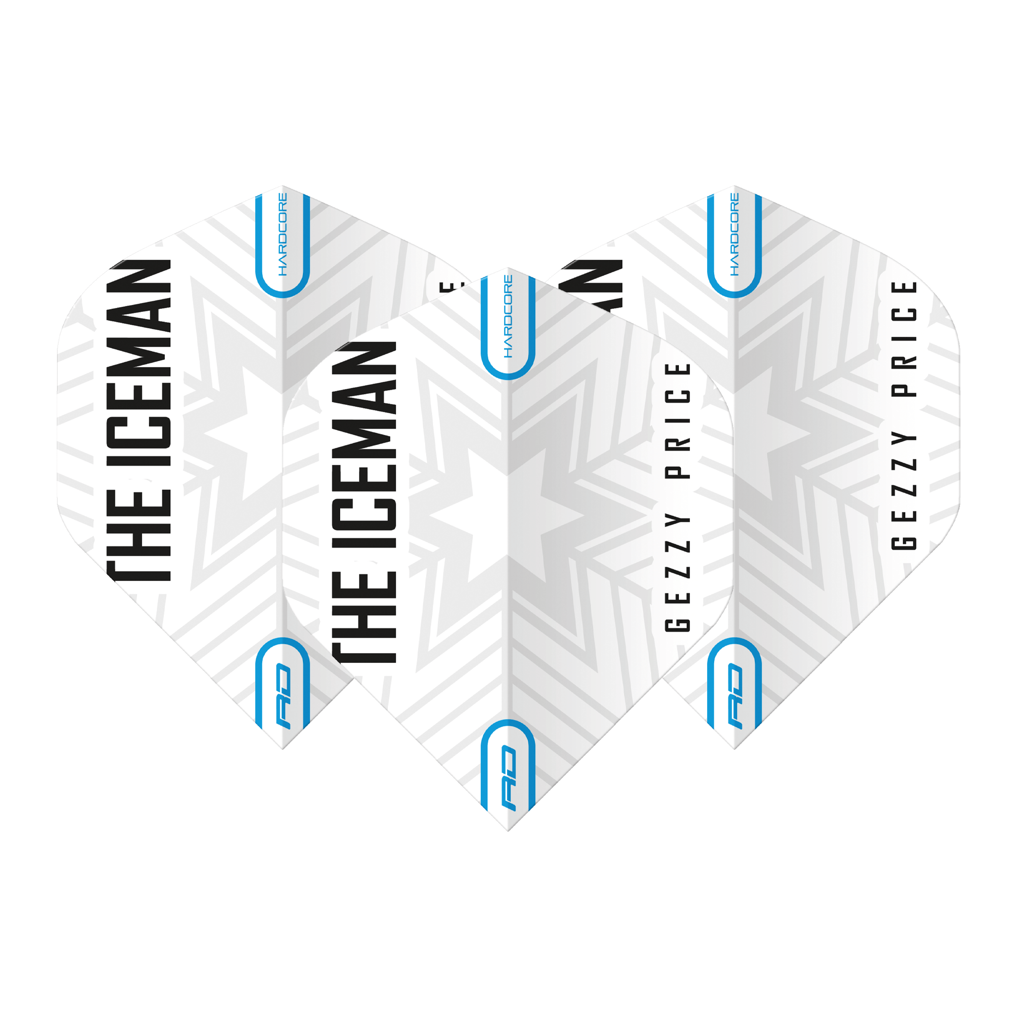 Red Dragon Gerwyn Price Hardcore Snowflake Standard Dart Flights White/Grey Flights