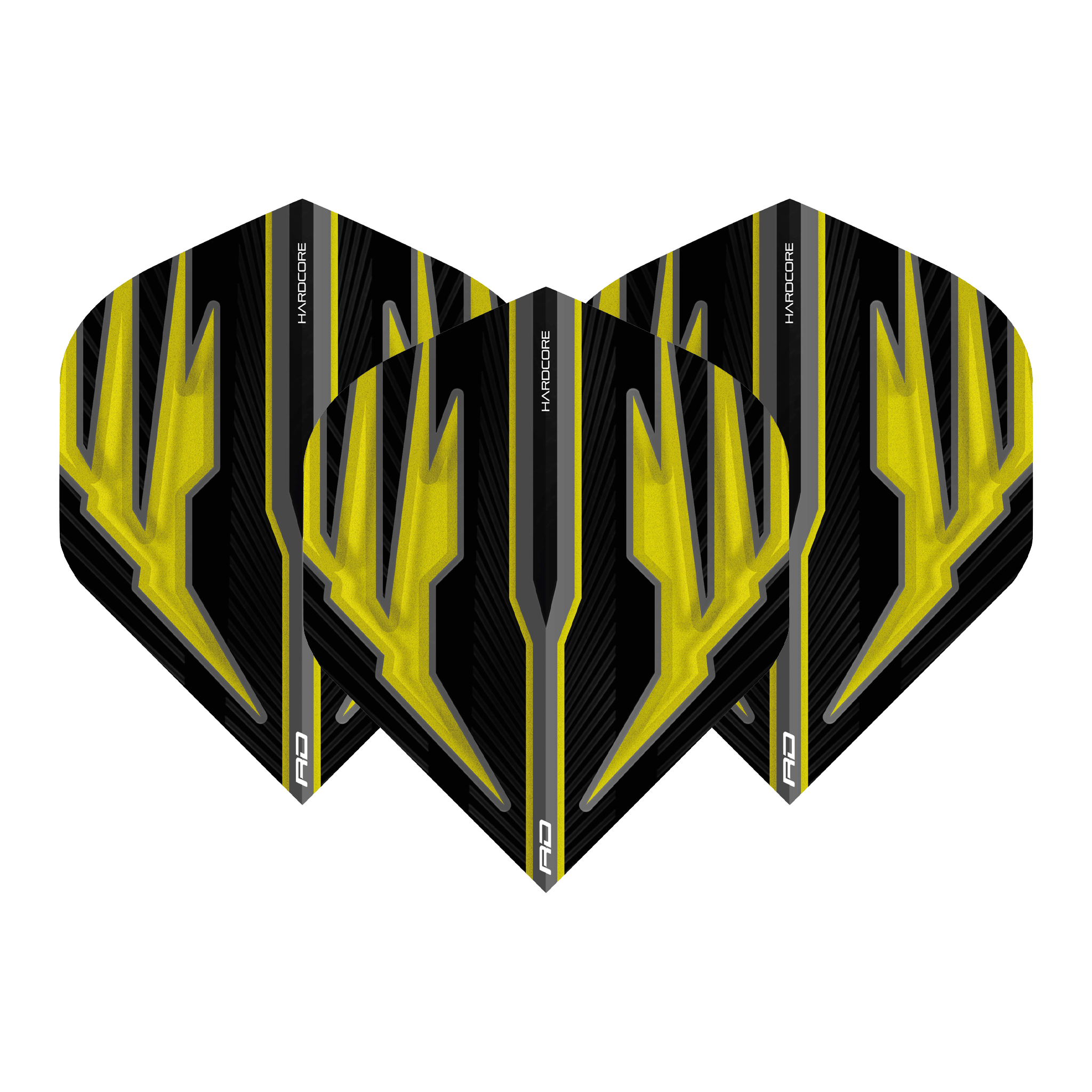 Red Dragon Hardcore Radical Black Standard Dart Flights Black/Yellow Flights