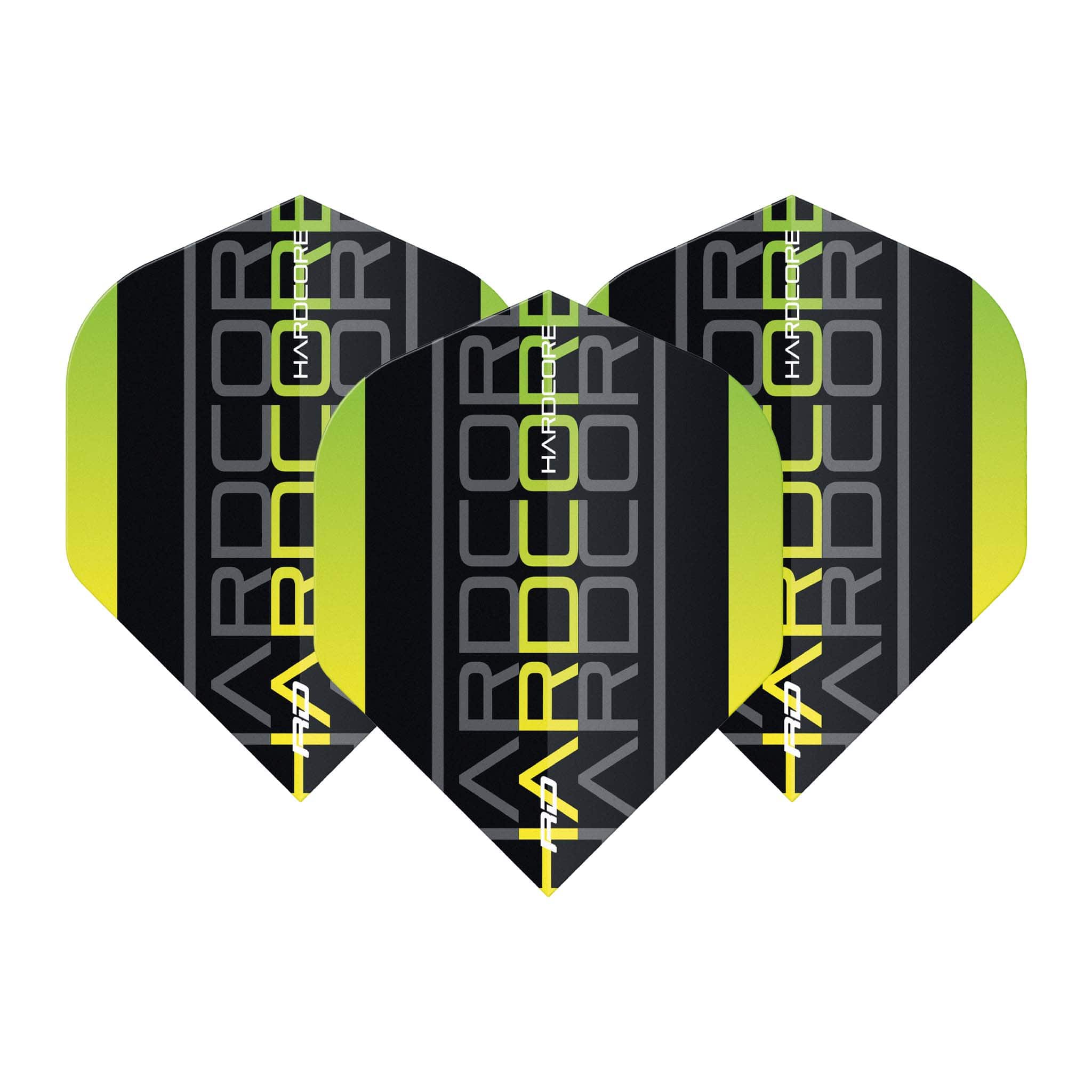 Red Dragon Hardcore XT Triple Dart Flights Yellow / Standard Flights
